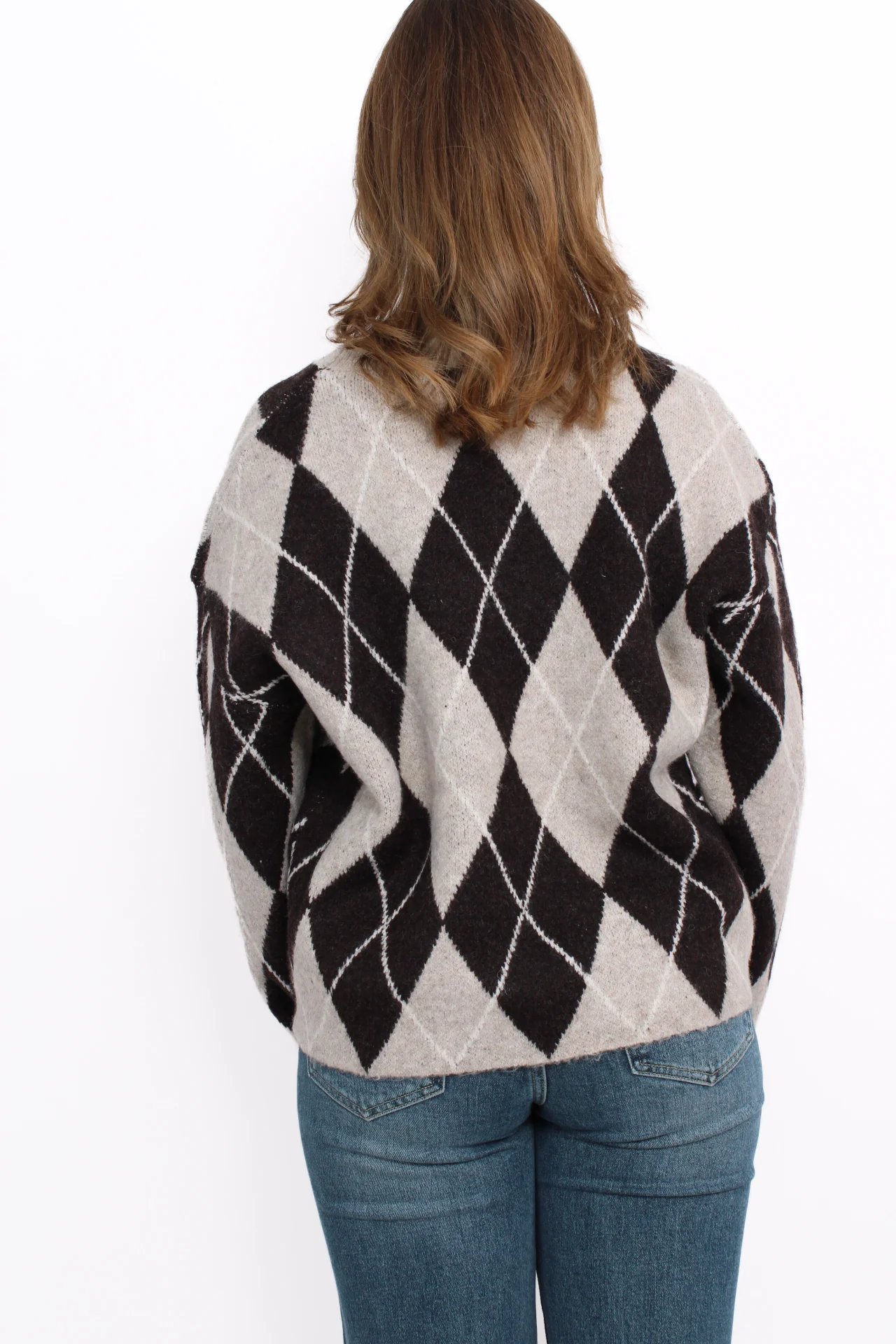 ARGYLE SWEATER - TAUPE - Image 5