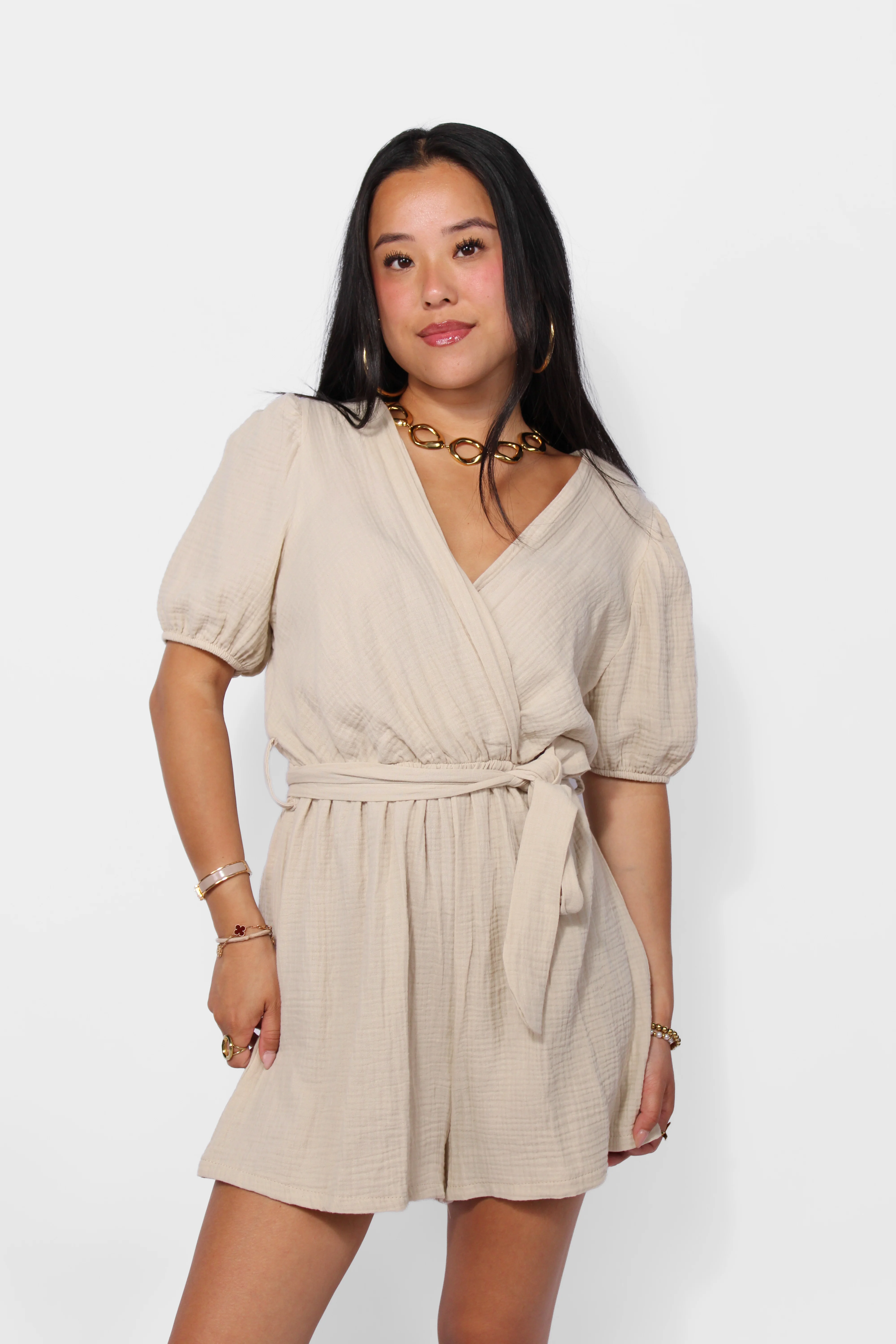 COTTON CRUSH PLAYSUIT - Image 4