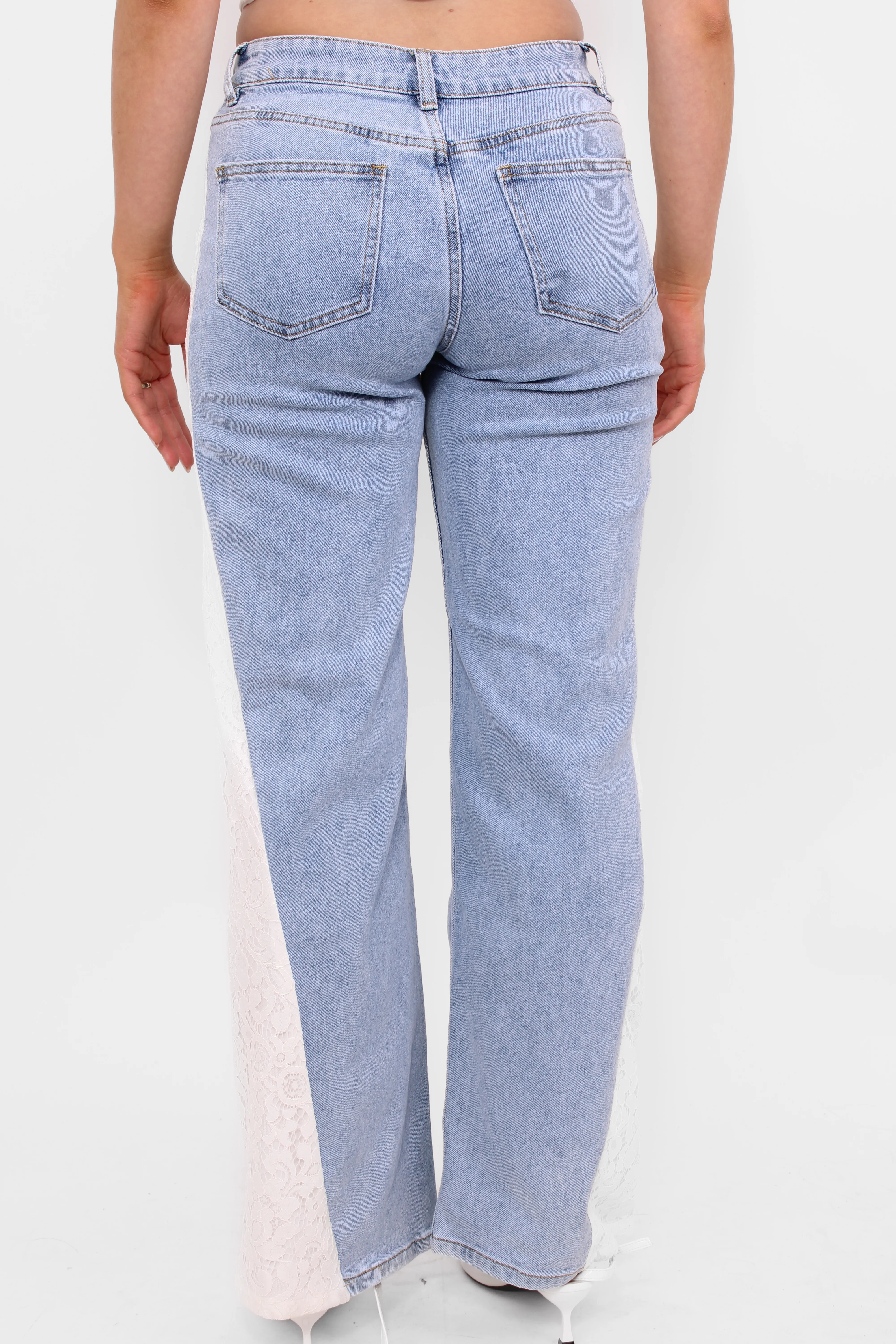 LACE WIDE LEG JEANS - Image 2