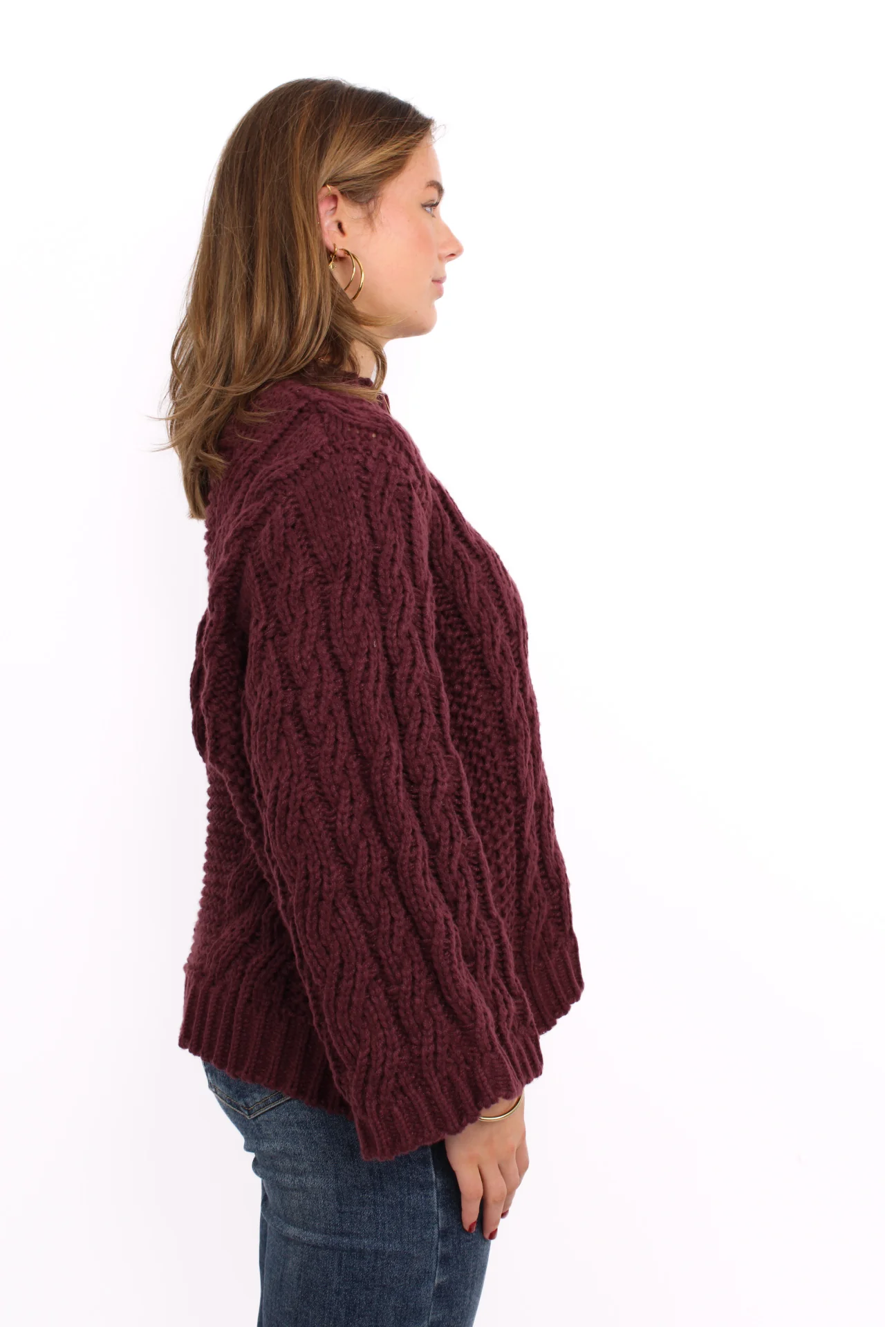 MILEY CABLE KNIT - PLUM - Image 4