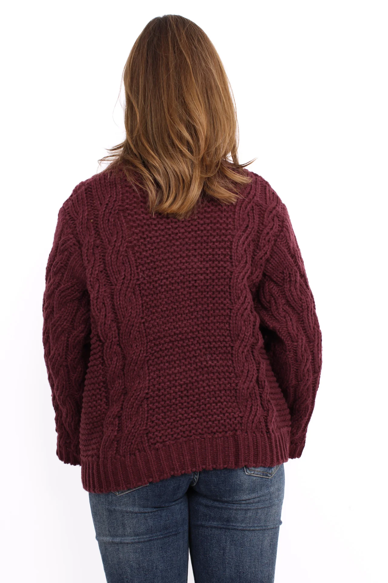 MILEY CABLE KNIT - PLUM - Image 5