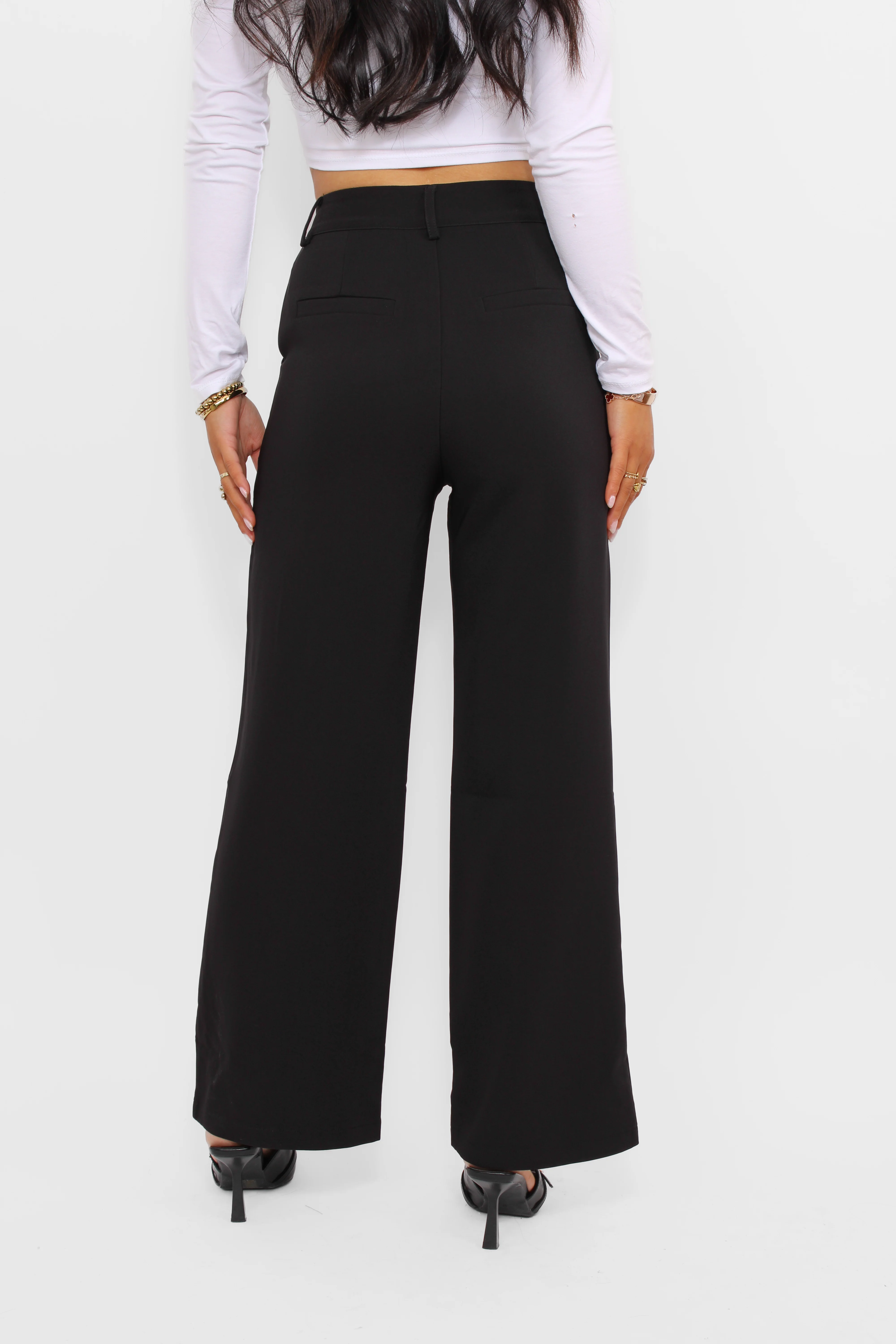 ''PETITE'' ESSENTIAL TROUSER HIGH WAIST WIDE LEG - Image 4