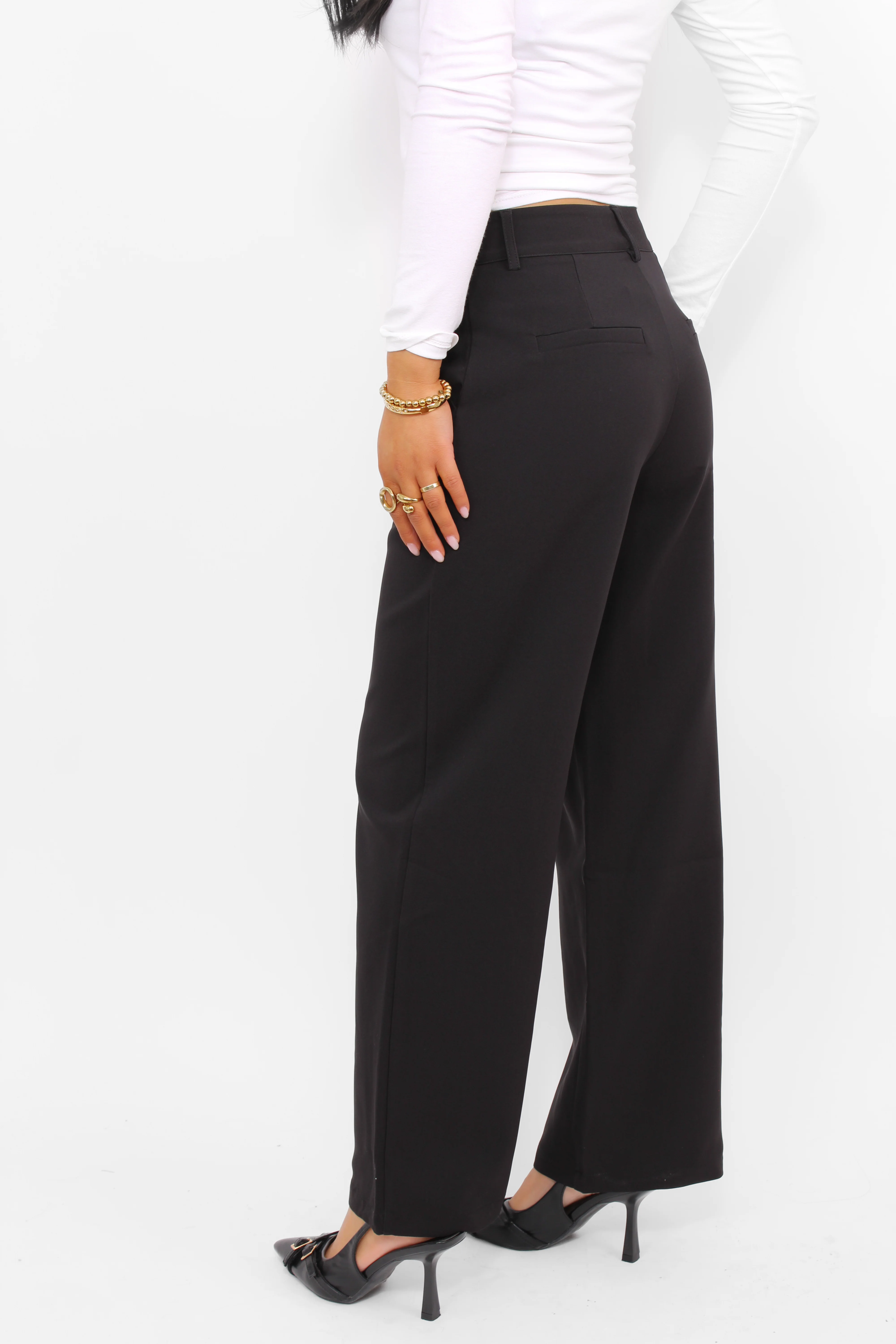 ''PETITE'' ESSENTIAL TROUSER MID WAIST WIDE LEG - Image 4