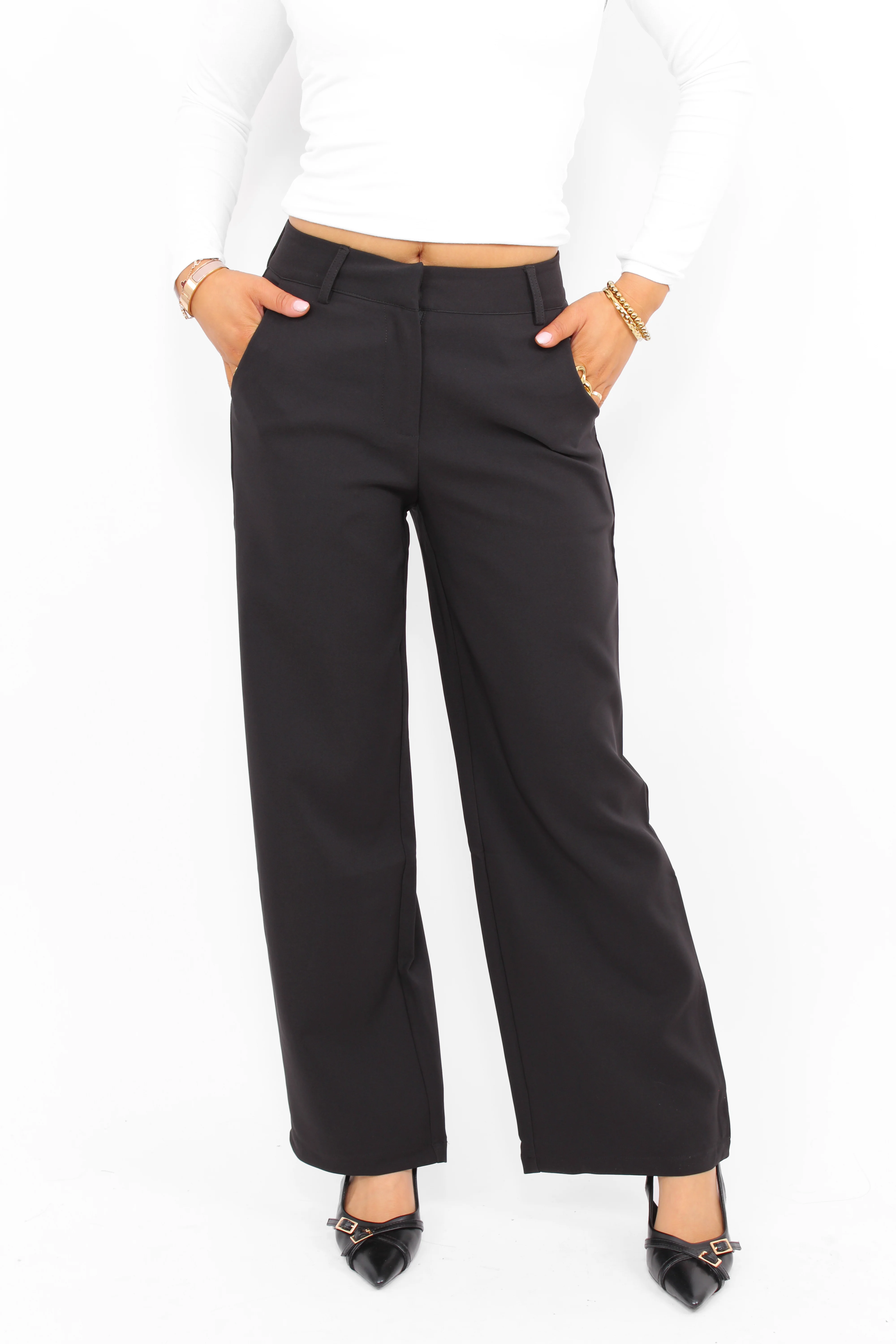 ''PETITE'' ESSENTIAL TROUSER MID WAIST WIDE LEG - Image 6