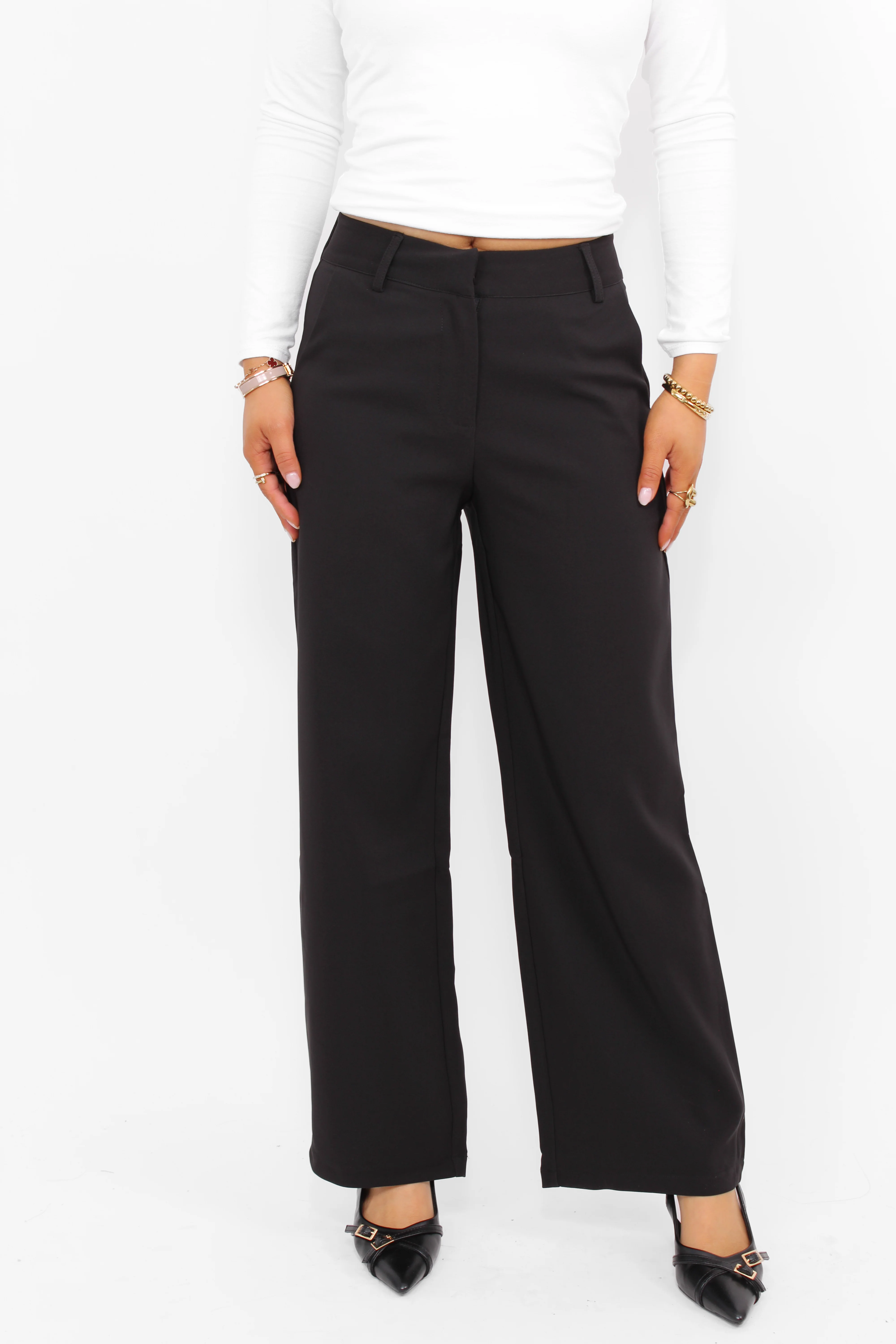 ''PETITE'' ESSENTIAL TROUSER MID WAIST WIDE LEG - Image 7