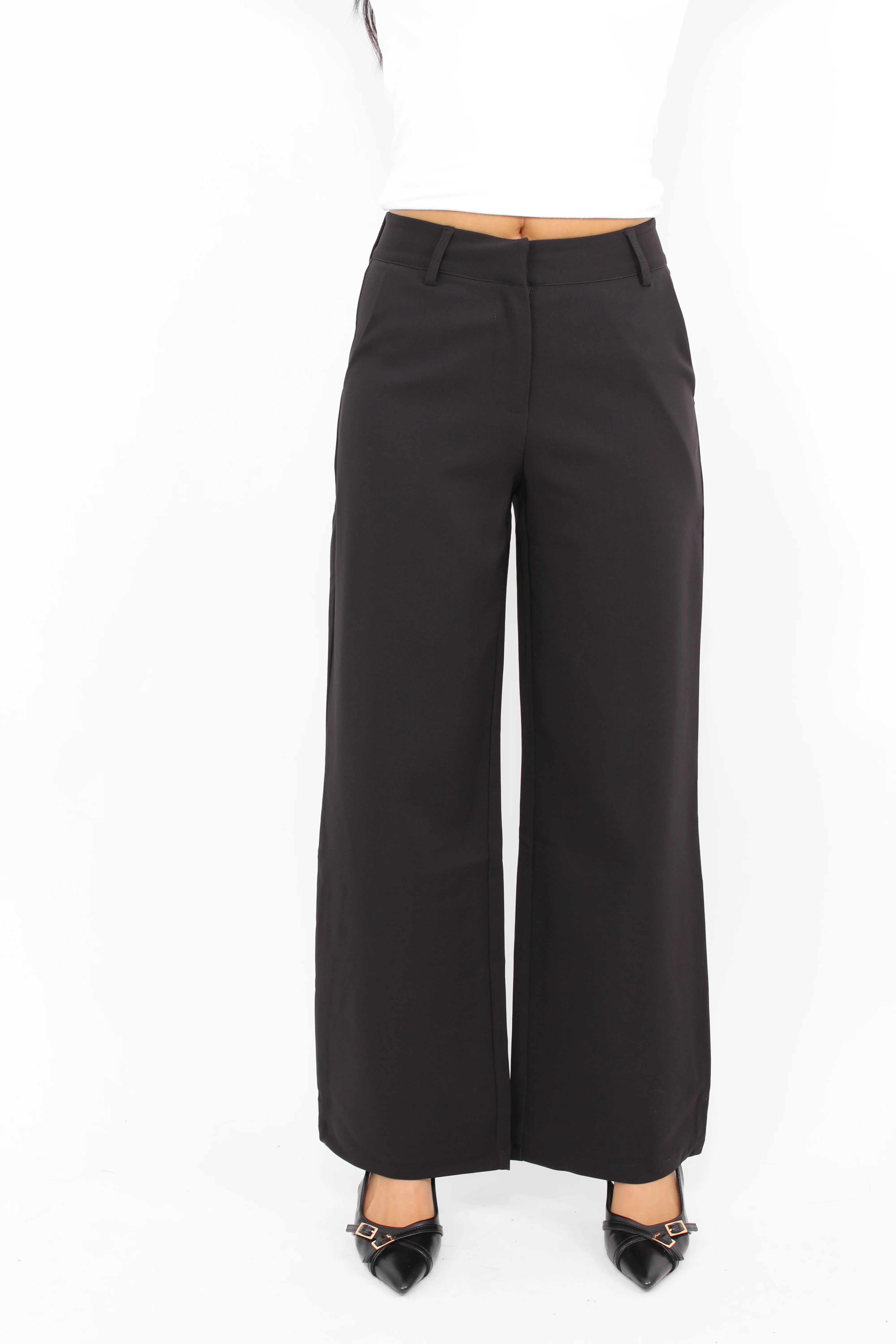 ''PETITE'' ESSENTIAL TROUSER MID WAIST WIDE LEG - Image 8