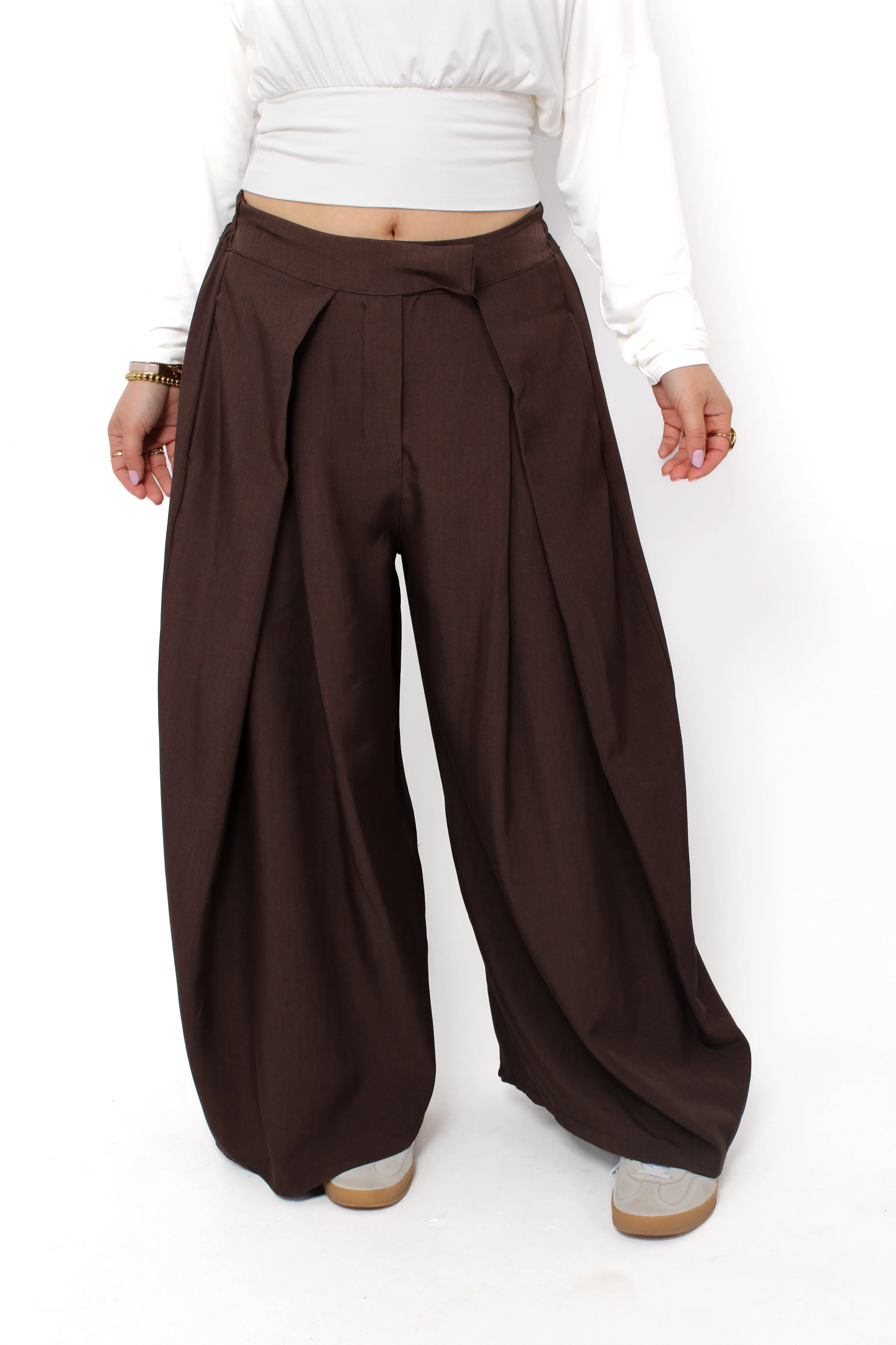 “PETITE'' MADISON TROUSER - BROWN