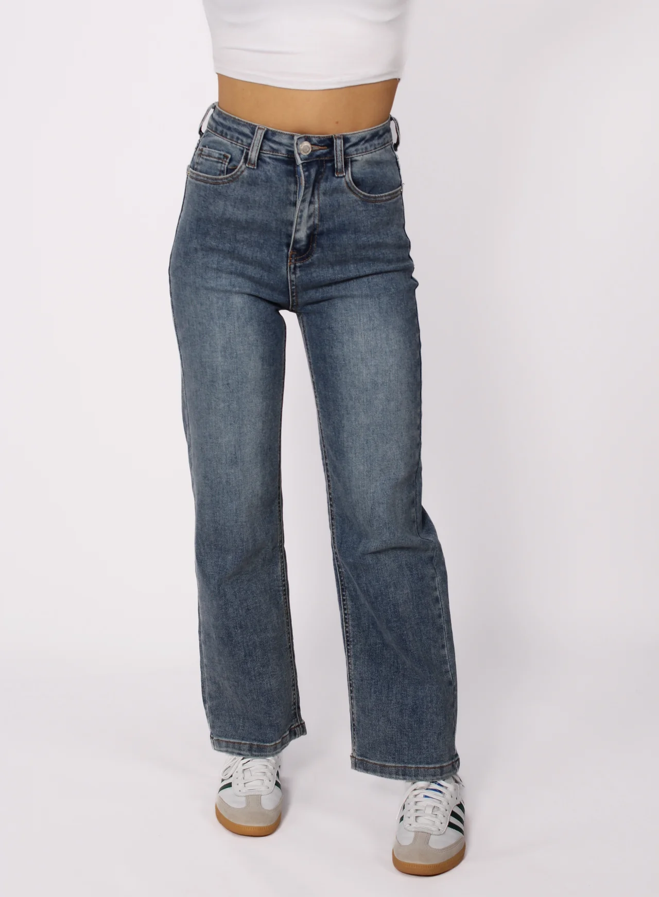''PETITE'' STRAIGHT LEG JEANS 2521 - MID DENIM - Image 5