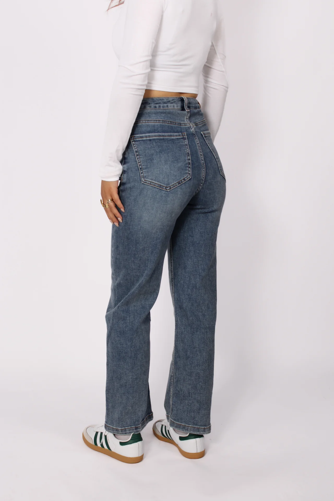 ''PETITE'' STRAIGHT LEG JEANS 2521 - MID DENIM - Image 6