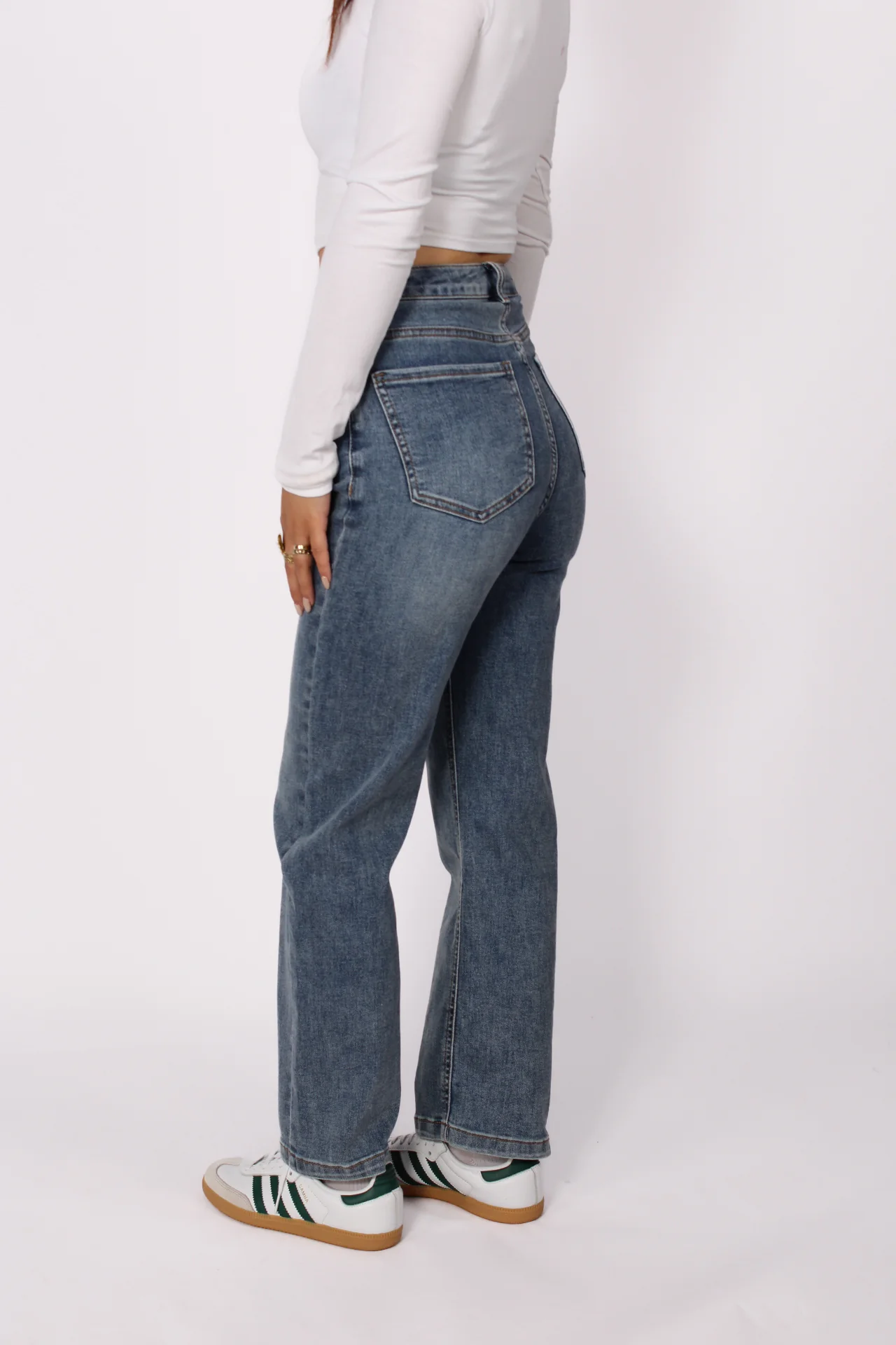 ''PETITE'' STRAIGHT LEG JEANS 2521 - MID DENIM - Image 8