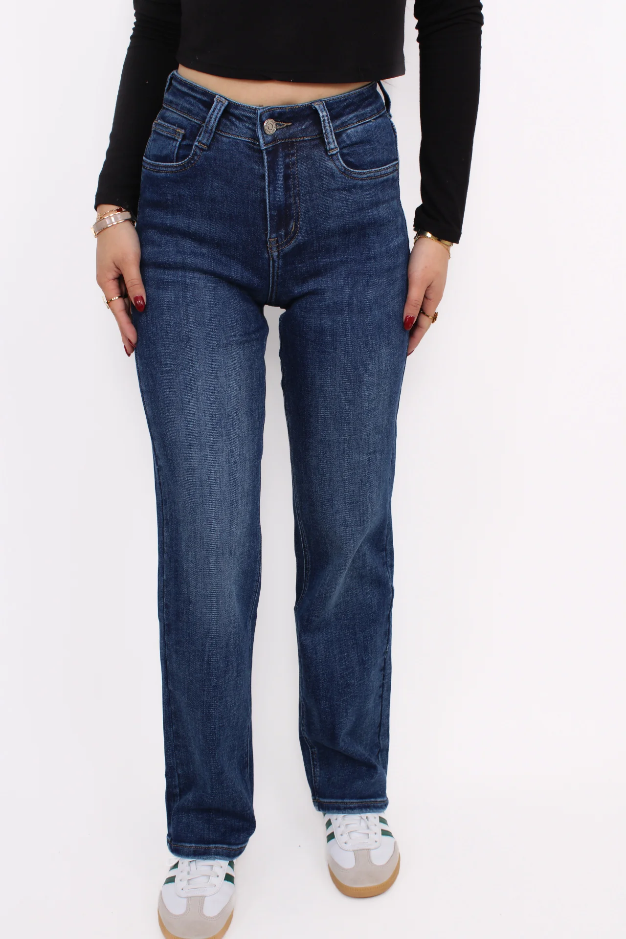 ''PETITE'' STRAIGHT LEG JEANS 5360-2 - MID DENIM - Image 3