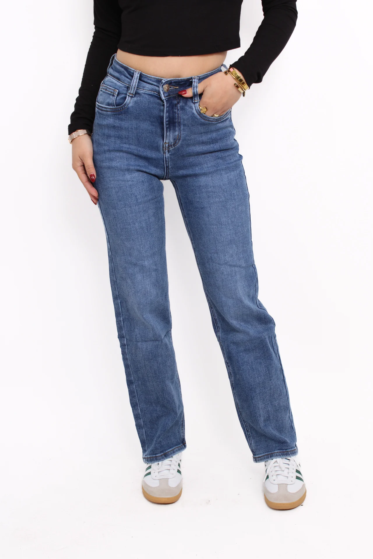 ''PETITE'' STRAIGHT LEG JEANS 5360-3 - DENIM - Image 4