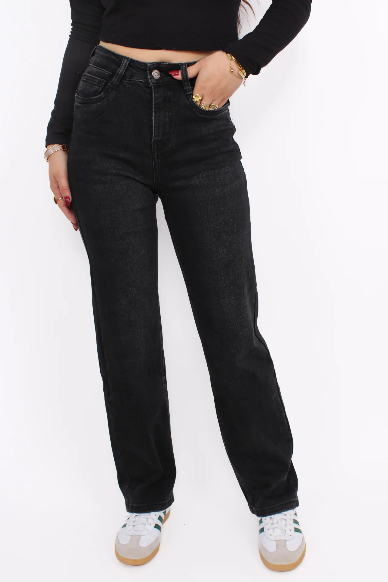 ''PETITE'' STRAIGHT LEG JEANS 5360-1 - ANTRHACITE - Image 3