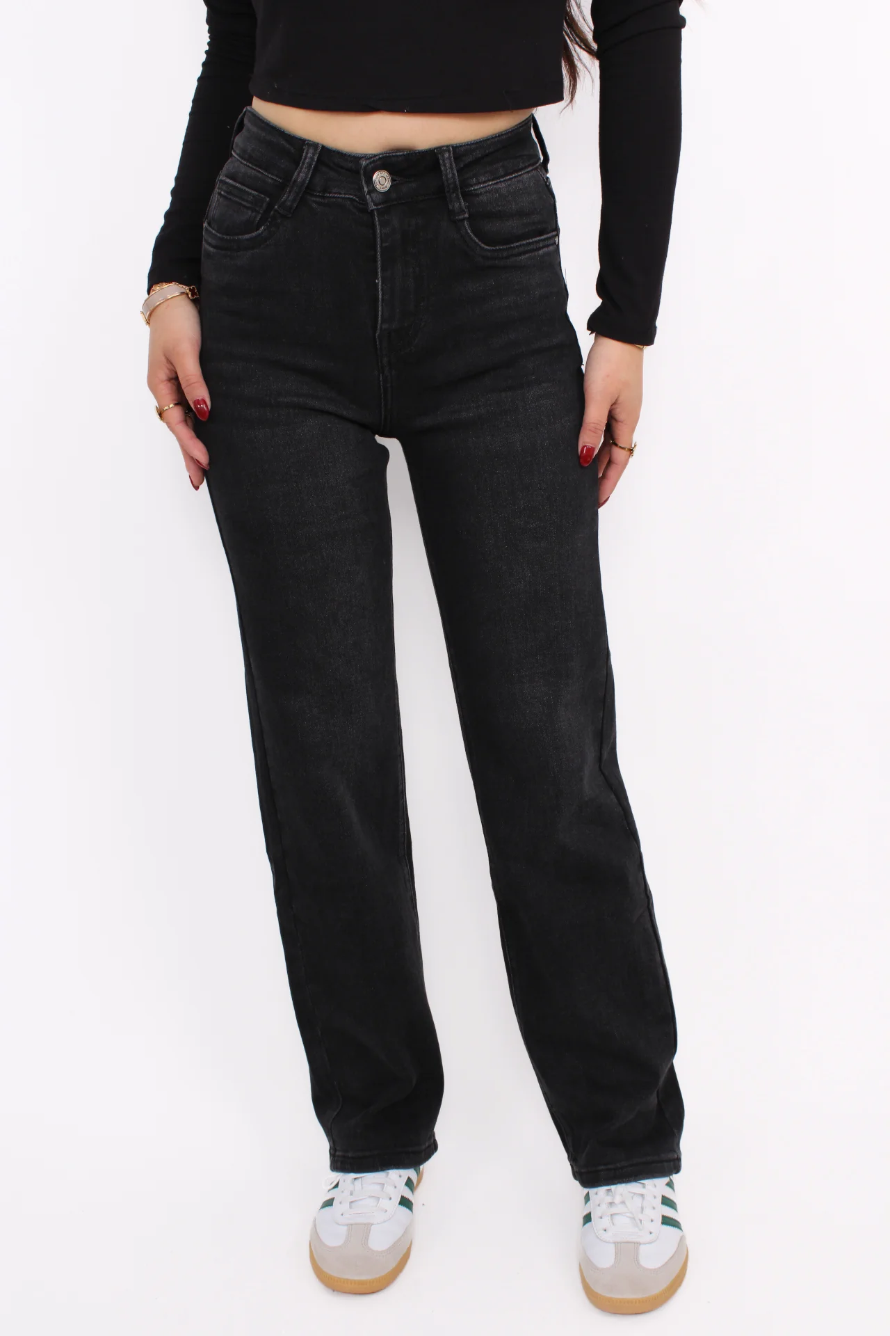 ''PETITE'' STRAIGHT LEG JEANS 5360-1 - ANTRHACITE - Image 5