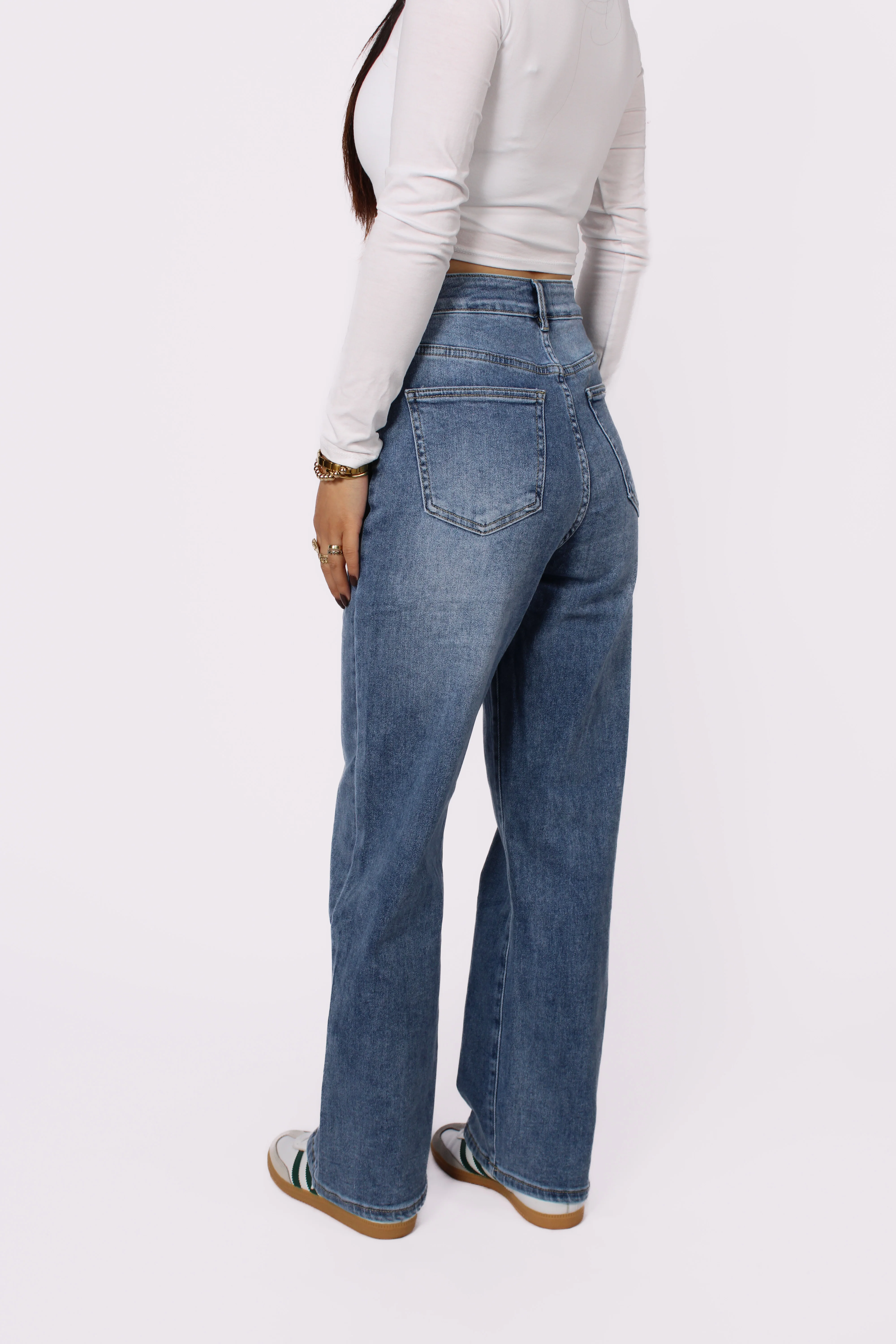 ''PETITE'' WIDE LEG JEANS 6742-1 - DENIM - Image 7