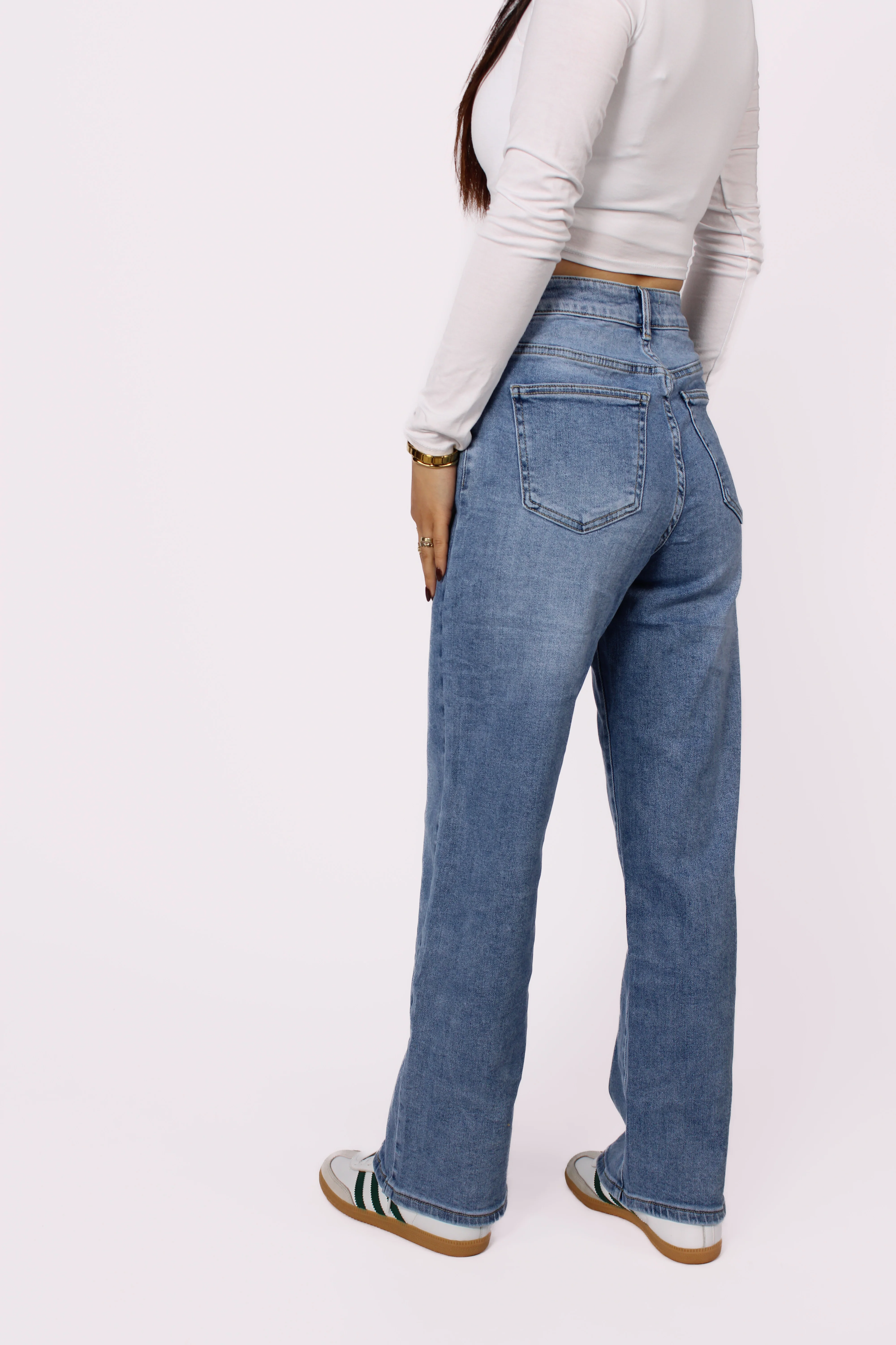 ''PETITE'' WIDE LEG JEANS 6742-11- DENIM - Image 6