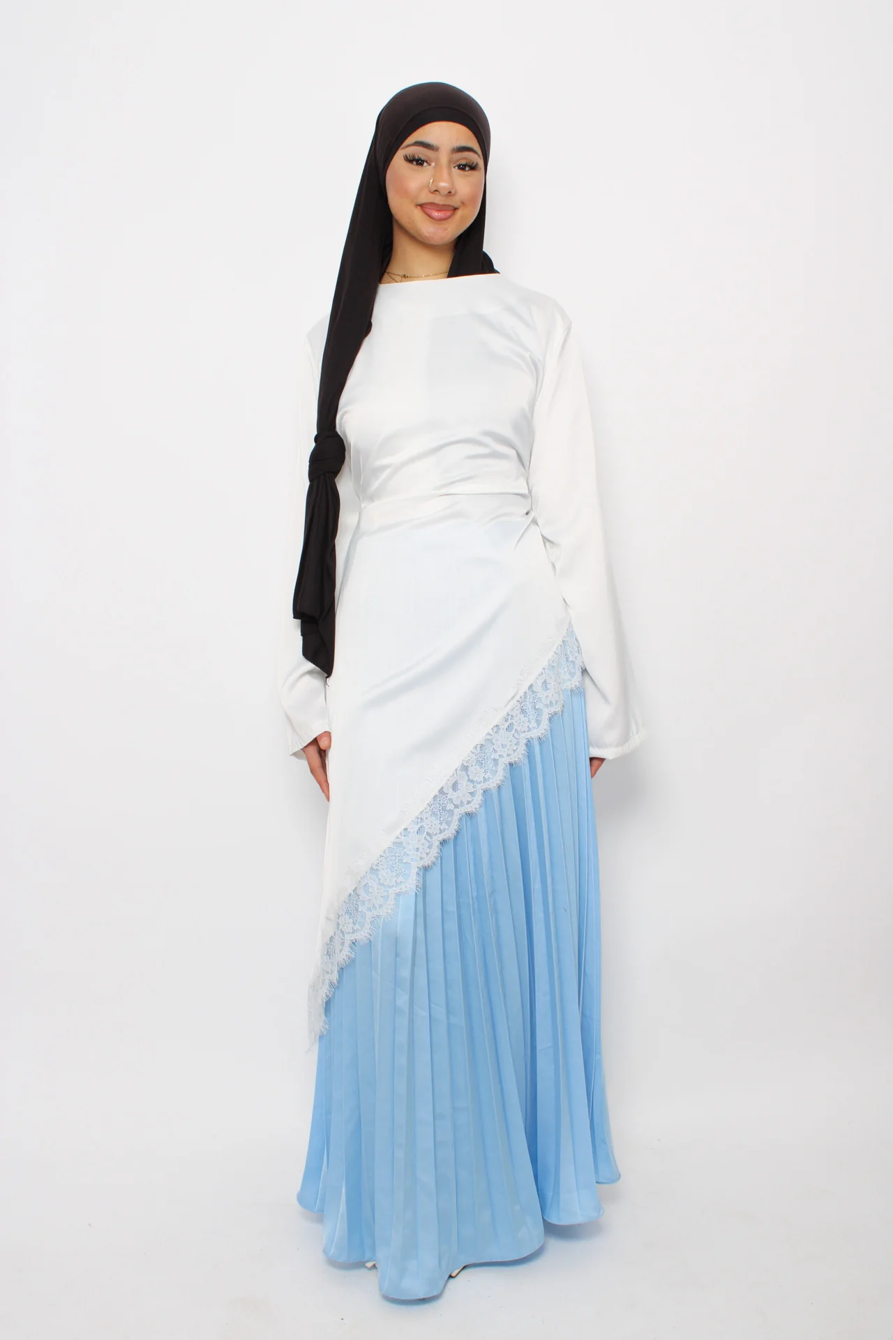 PLISSE MAXI SKIRT - SKY BLUE - Image 6