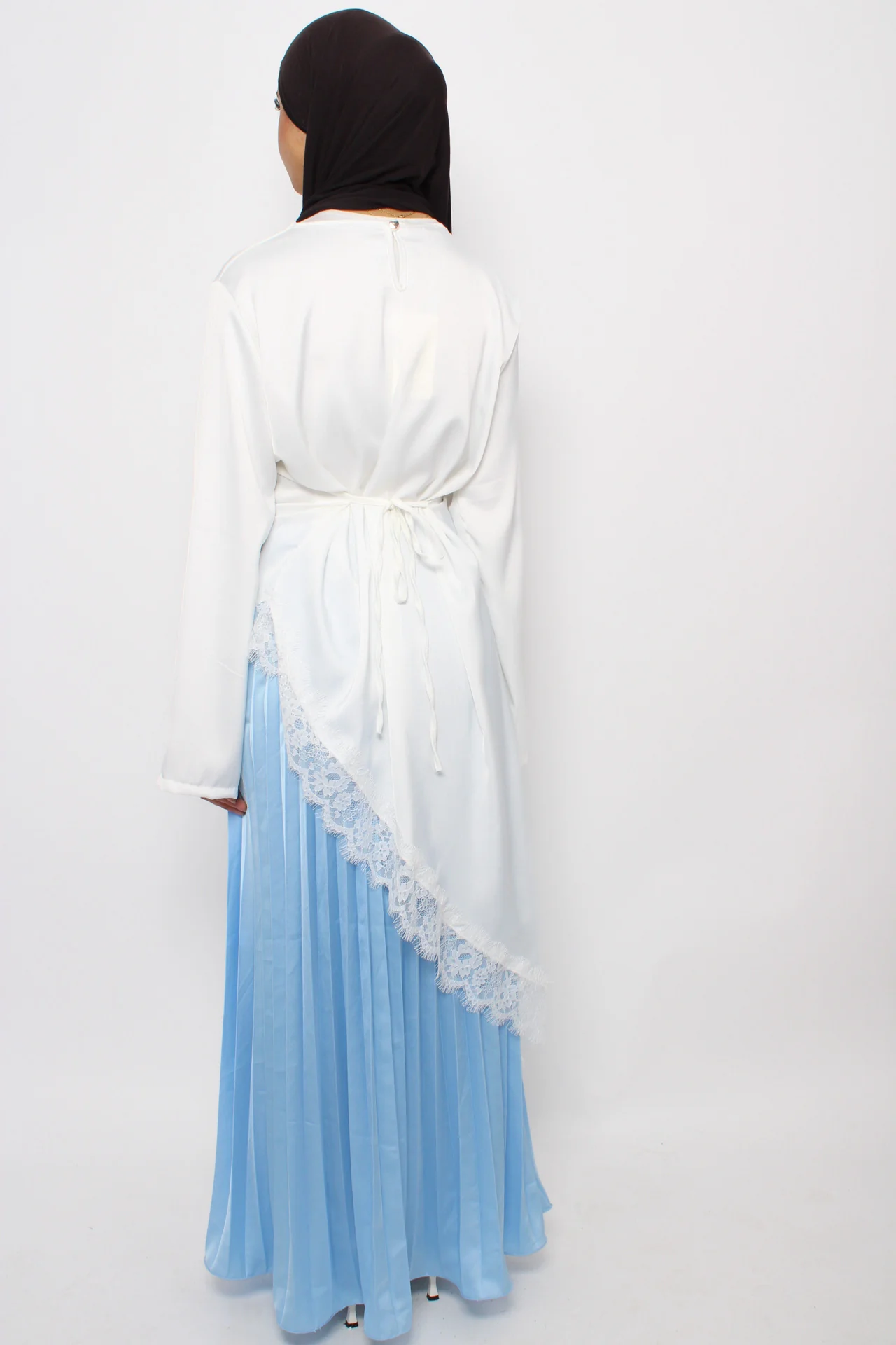 PLISSE MAXI SKIRT - SKY BLUE - Image 8