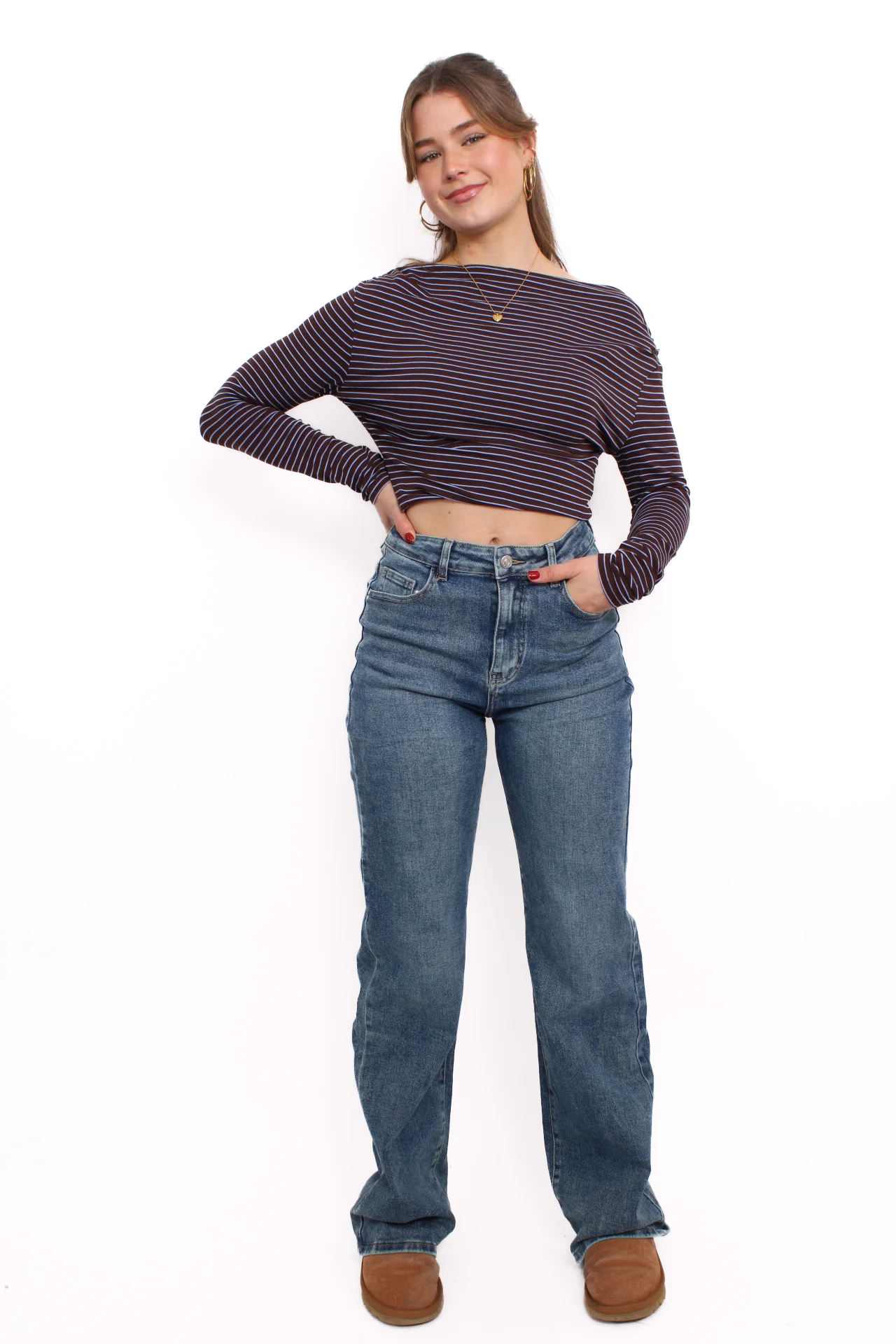 ''PLUSSIZE TALL'' WIDE LEG JEANS 966-8 - DENIM - Image 3