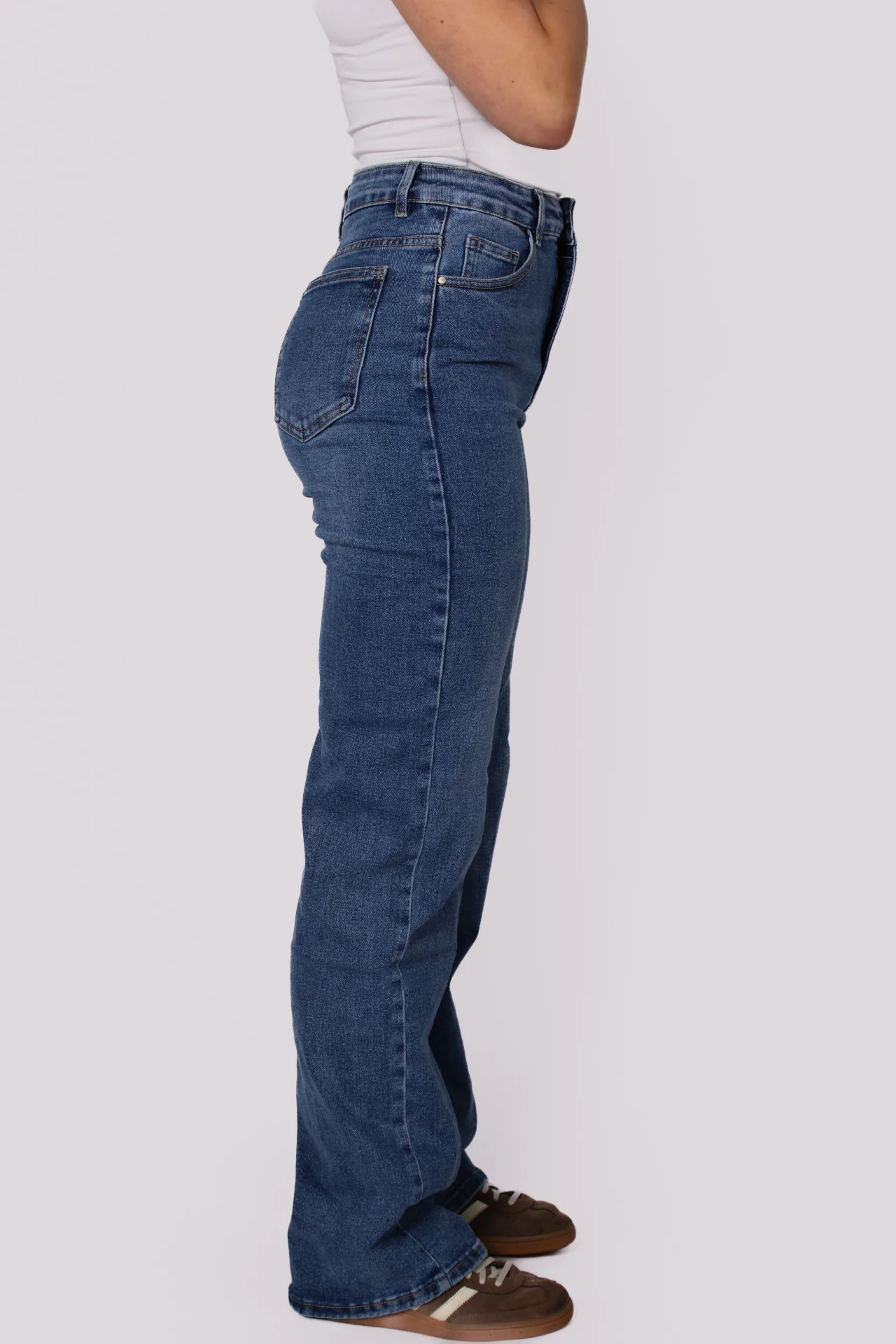 ''PLUSSIZE TALL'' WIDE LEG JEANS 966-10 - MID DENIM - Image 4