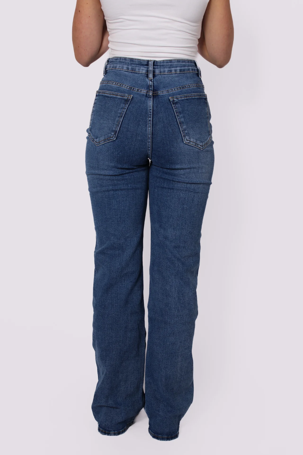 ''PLUSSIZE TALL'' WIDE LEG JEANS 966-10 - MID DENIM - Image 5