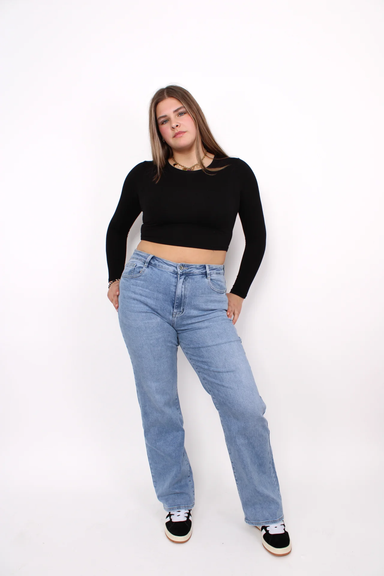 ''PLUSSIZE'' WIDE LEG JEANS 205-3 - DENIM - Image 2