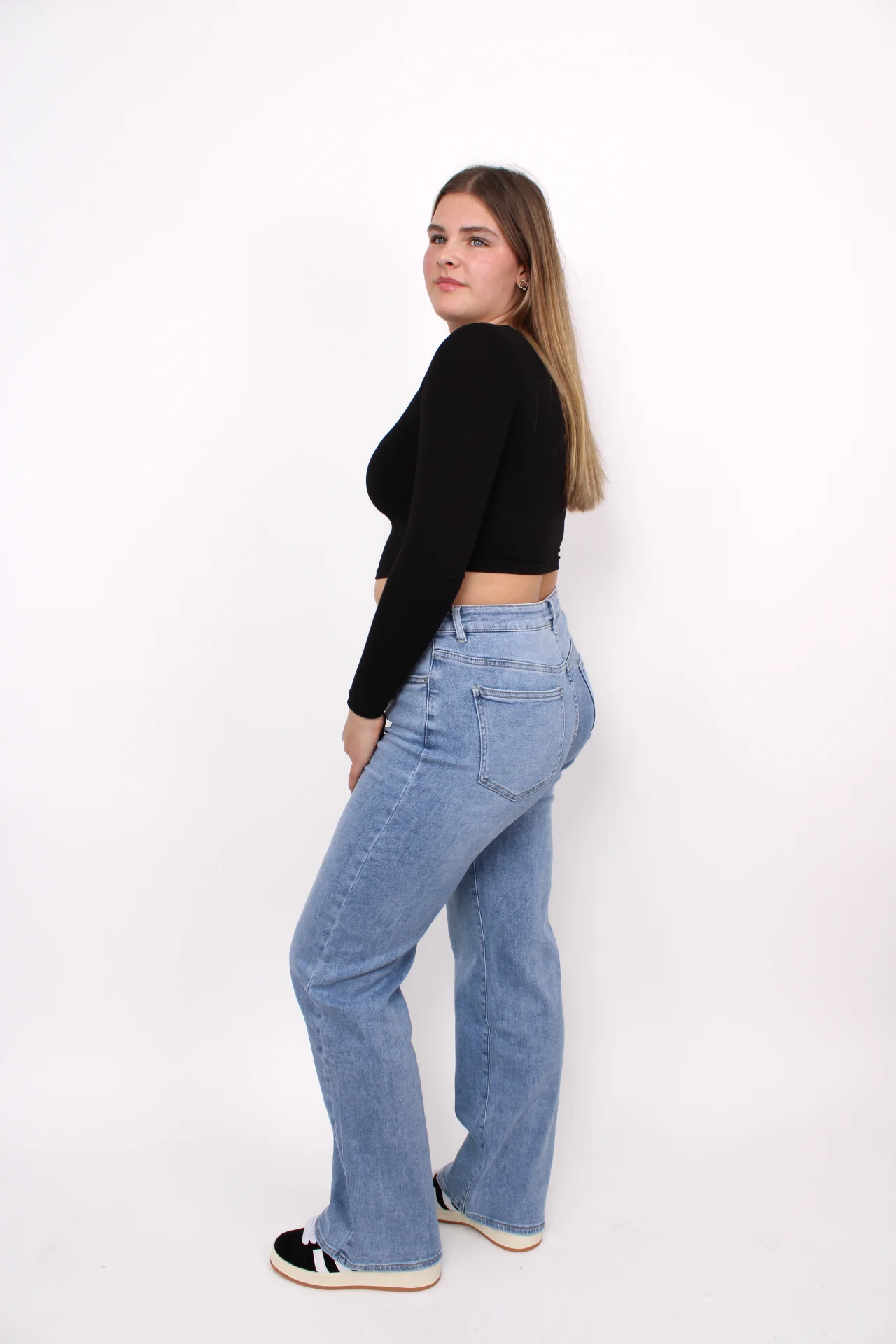 ''PLUSSIZE'' WIDE LEG JEANS 205-3 - DENIM - Image 5
