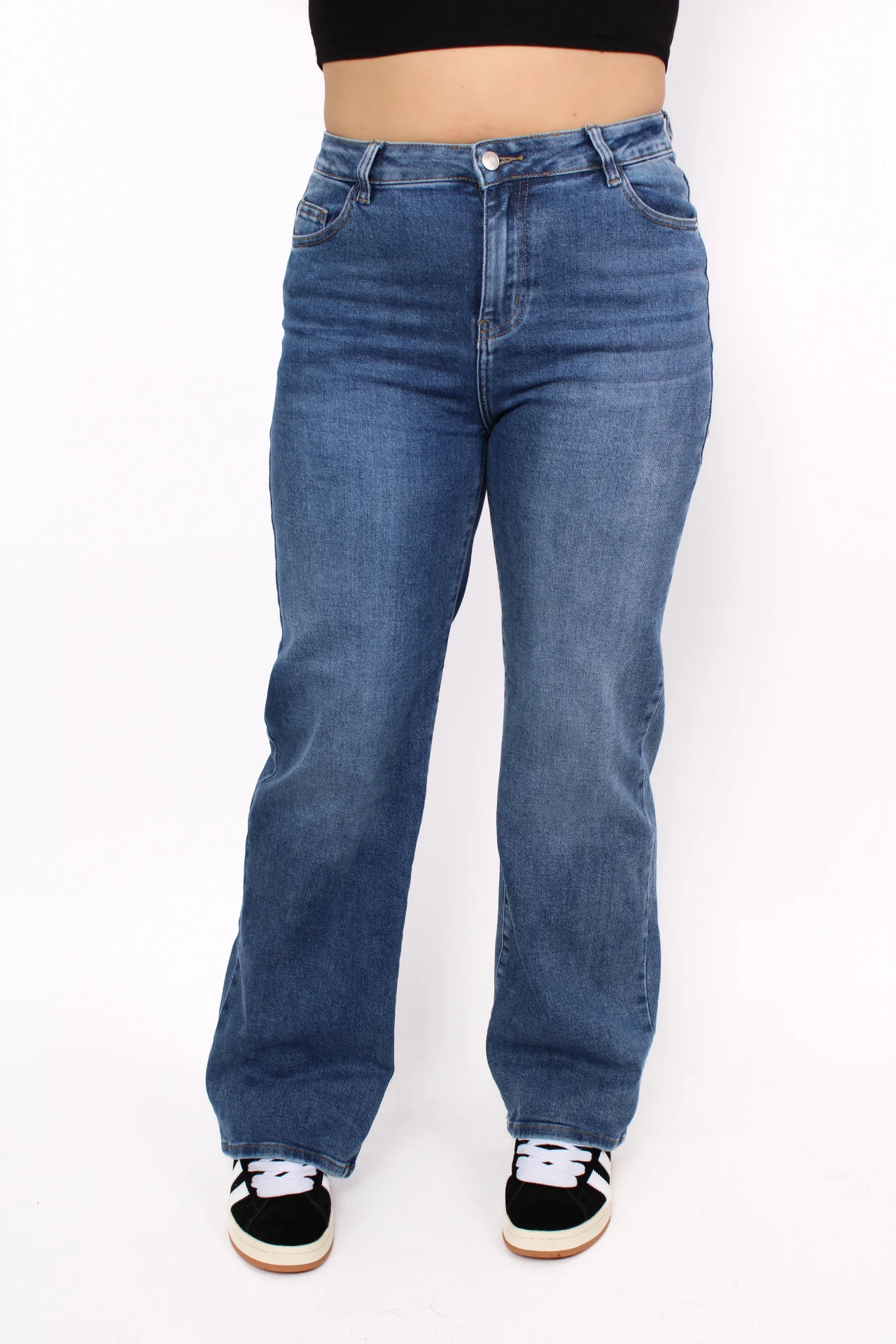 ''PLUSSIZE'' WIDE LEG JEANS 871-8 - MID DENIM - Image 5