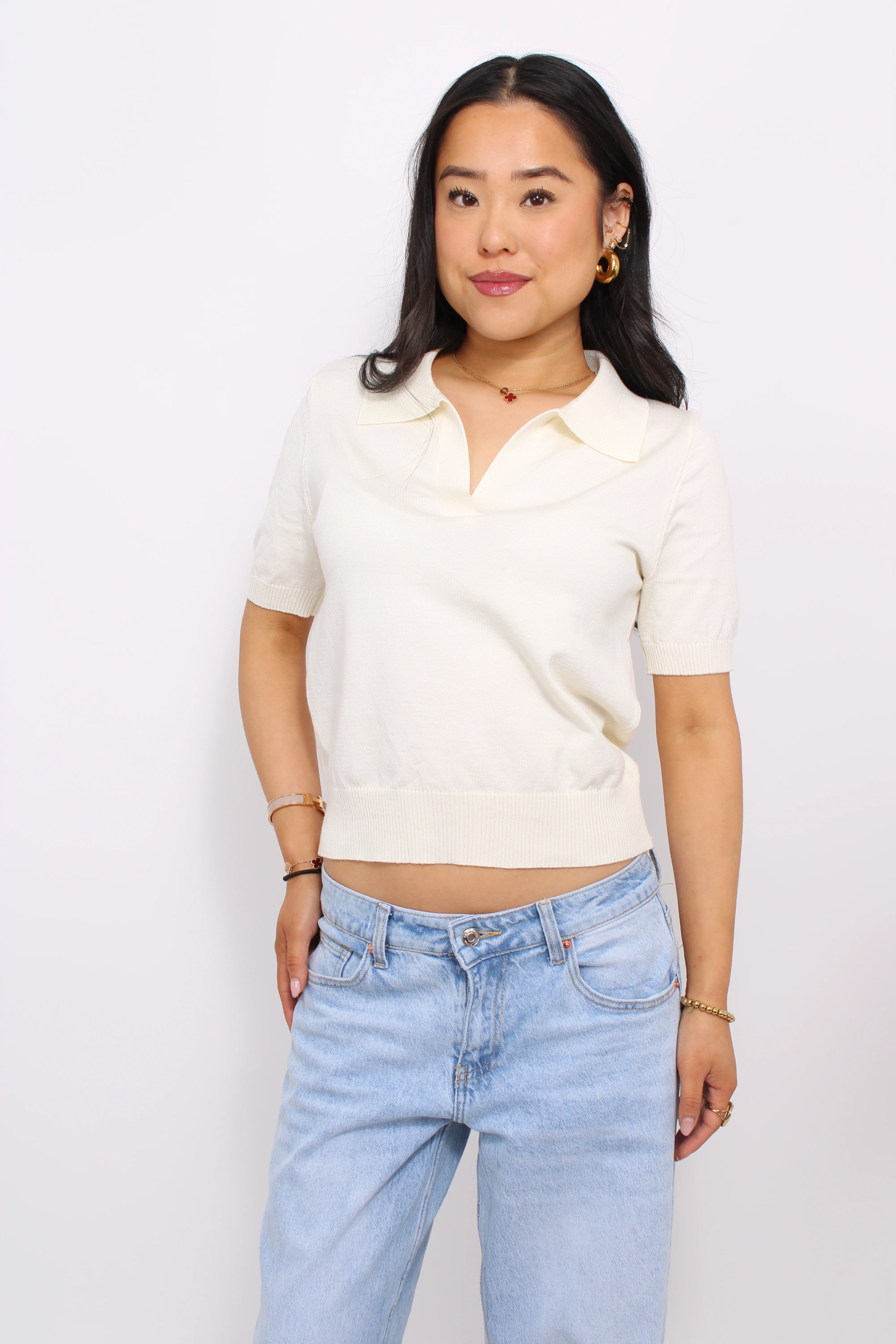 POLO TOP - ECRU - Image 3