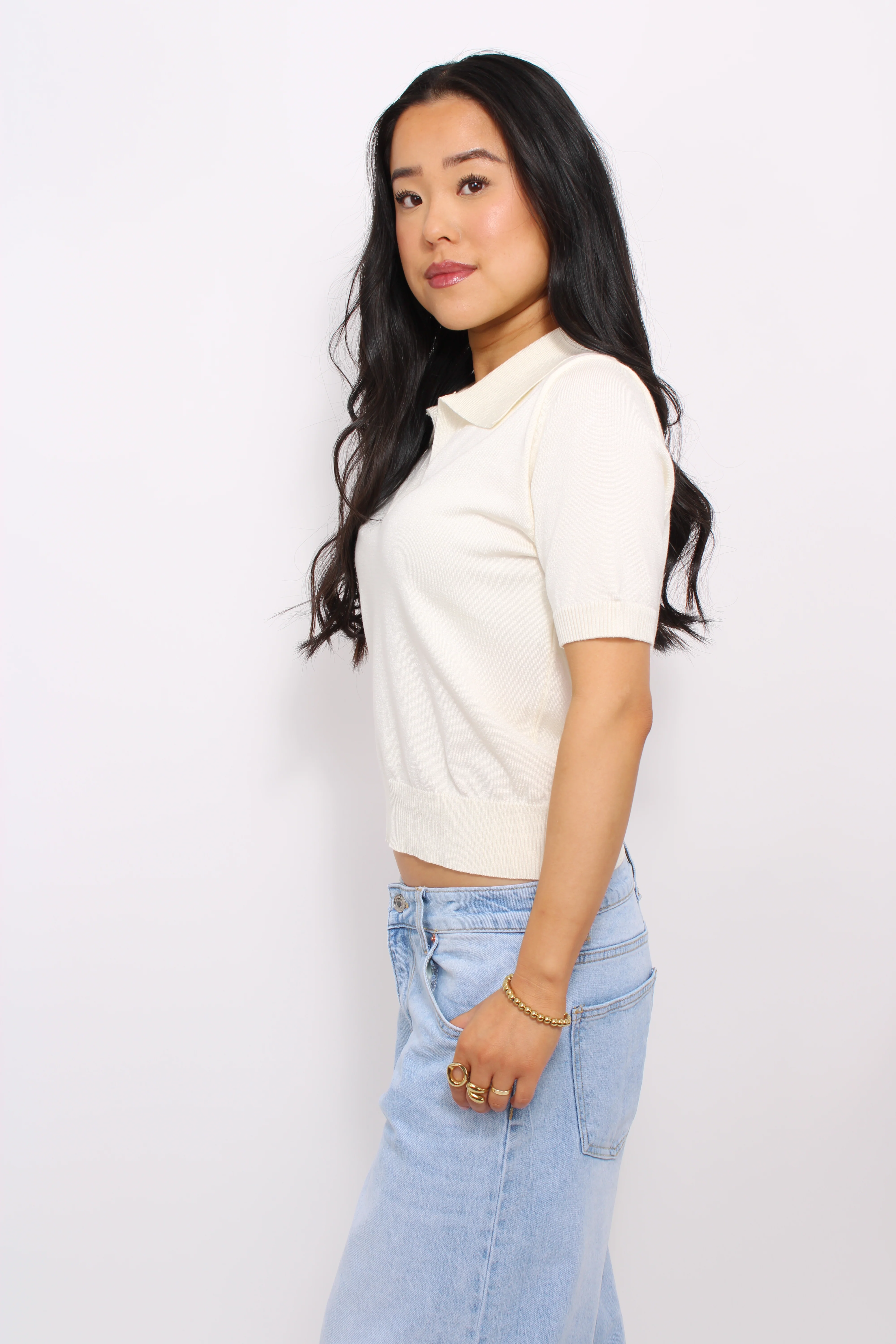 POLO TOP - ECRU - Image 4