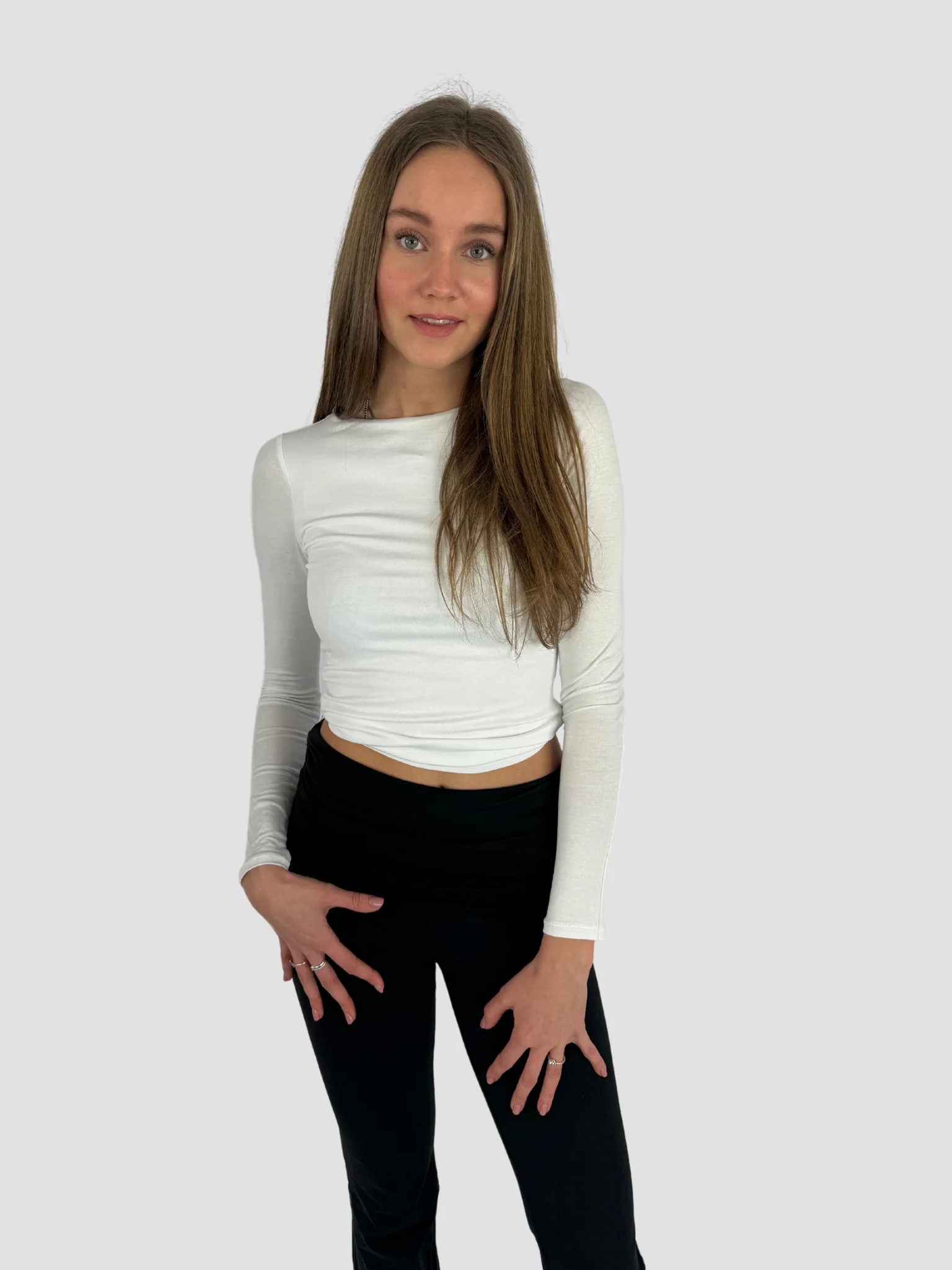 POSY LONG SLEEVE TOP - WHITE - Image 3