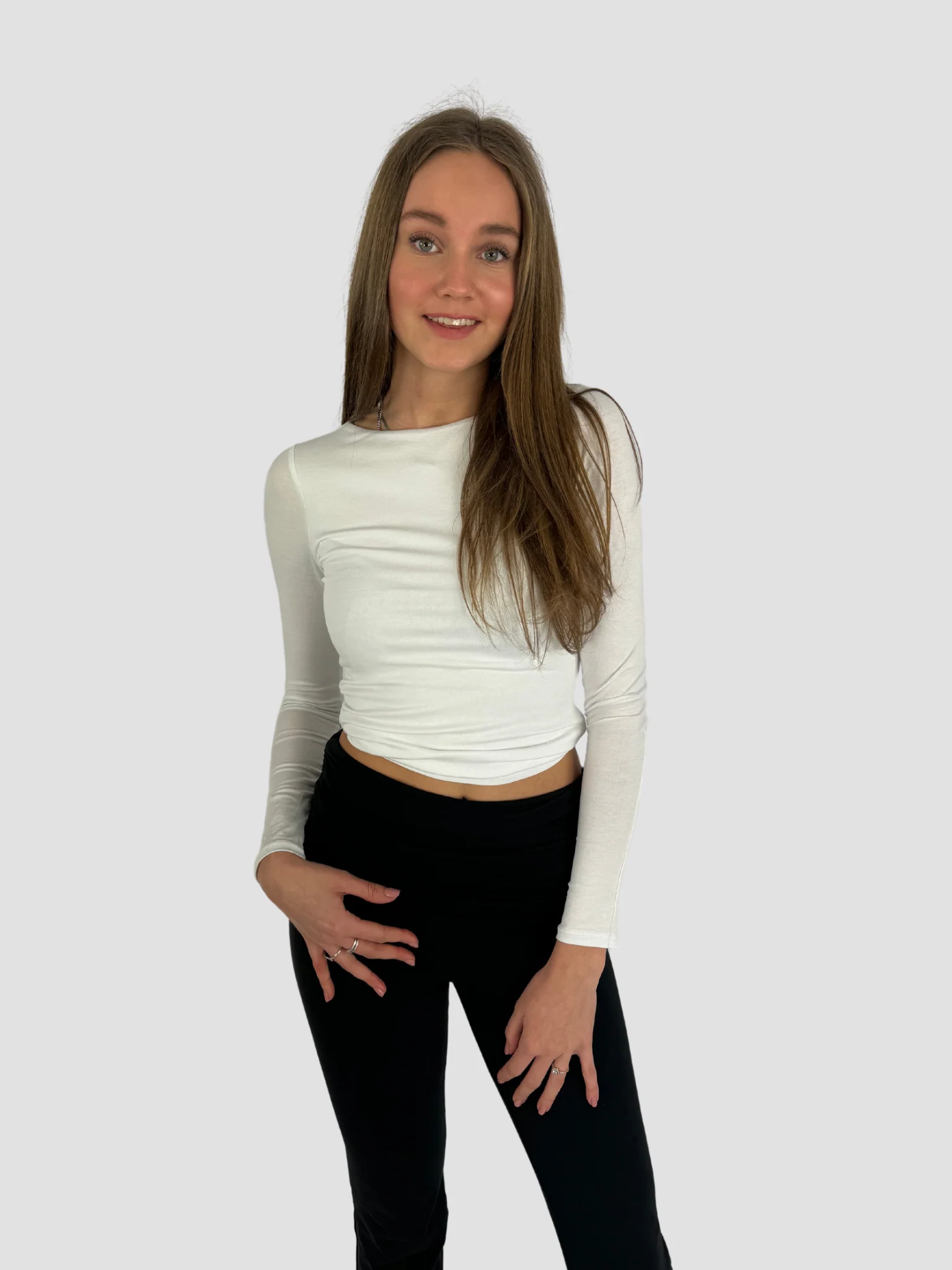POSY LONG SLEEVE TOP - WHITE - Image 4