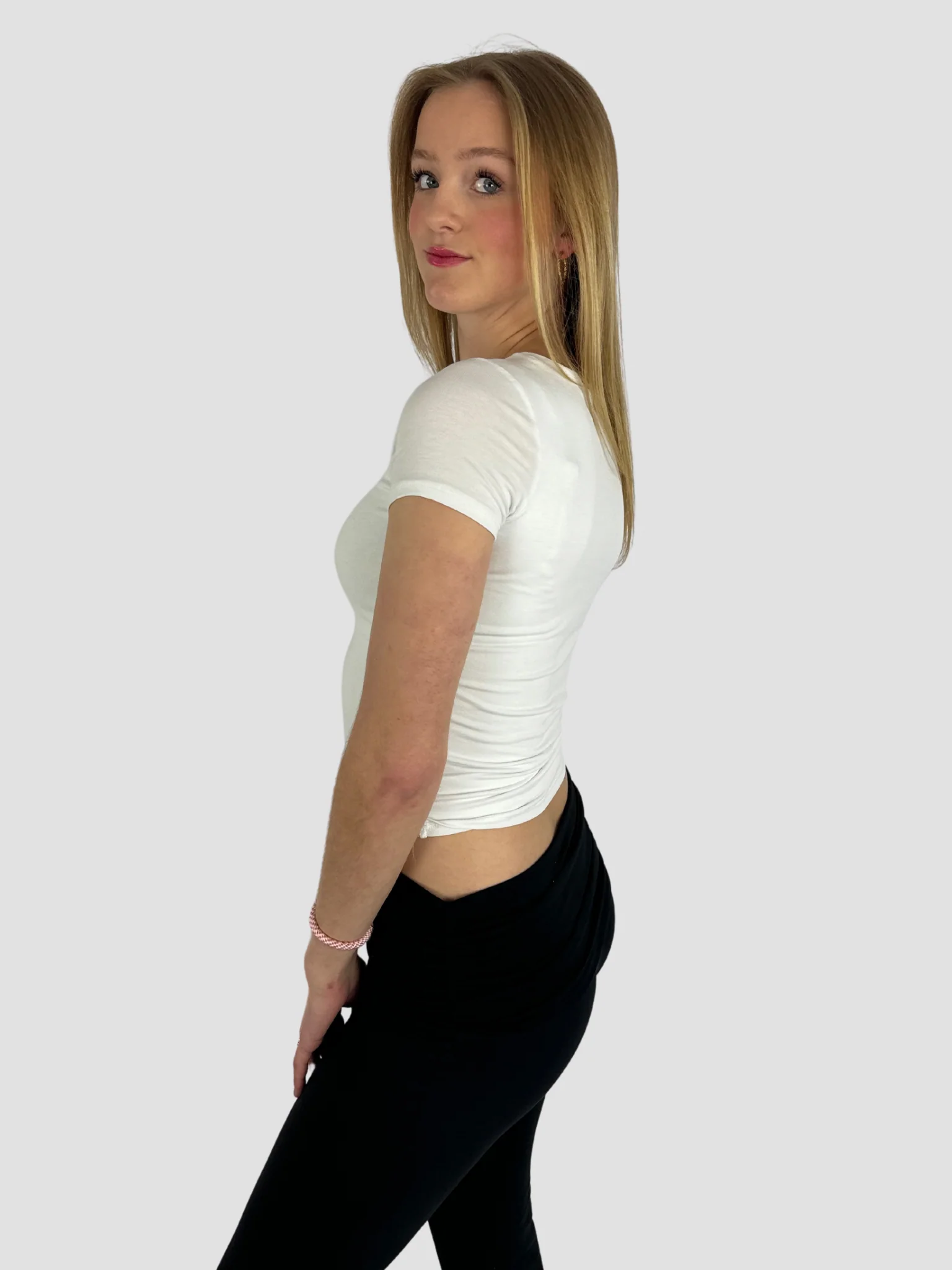 POSY SHORT SLEEVE TOP - WHITE - Image 3