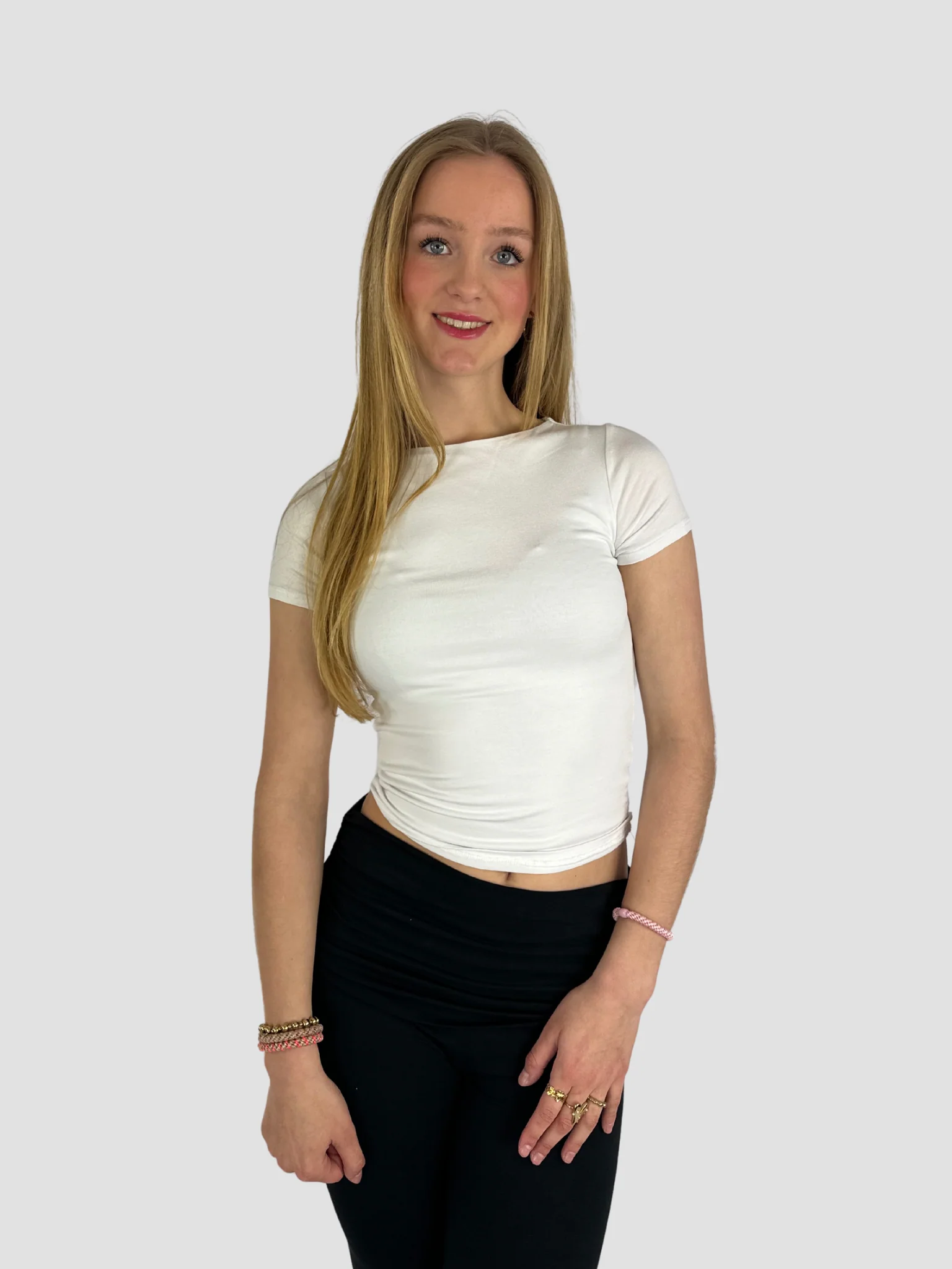 POSY SHORT SLEEVE TOP - WHITE - Image 4