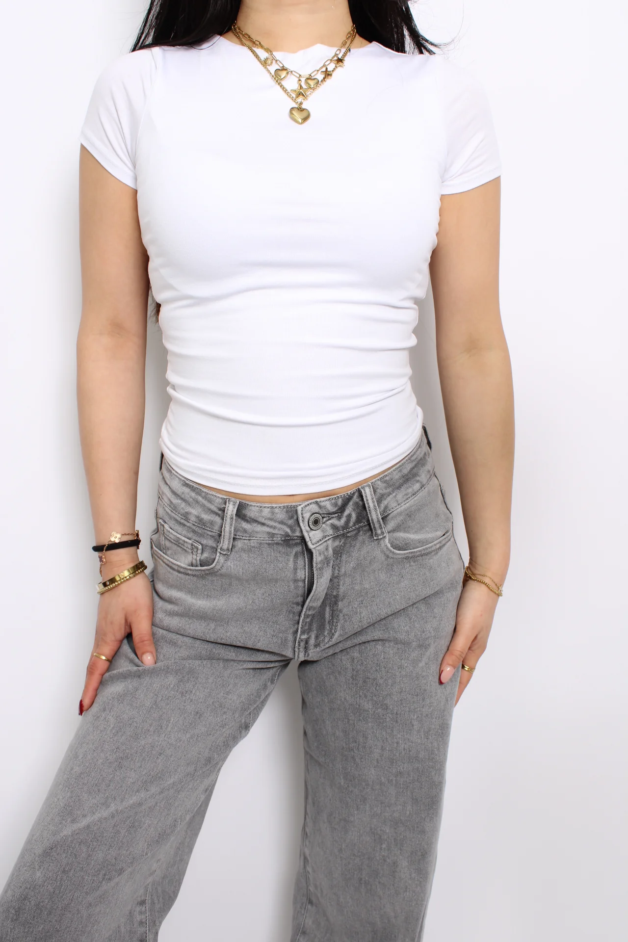 POSY SHORT SLEEVE TOP - WHITE - Image 8