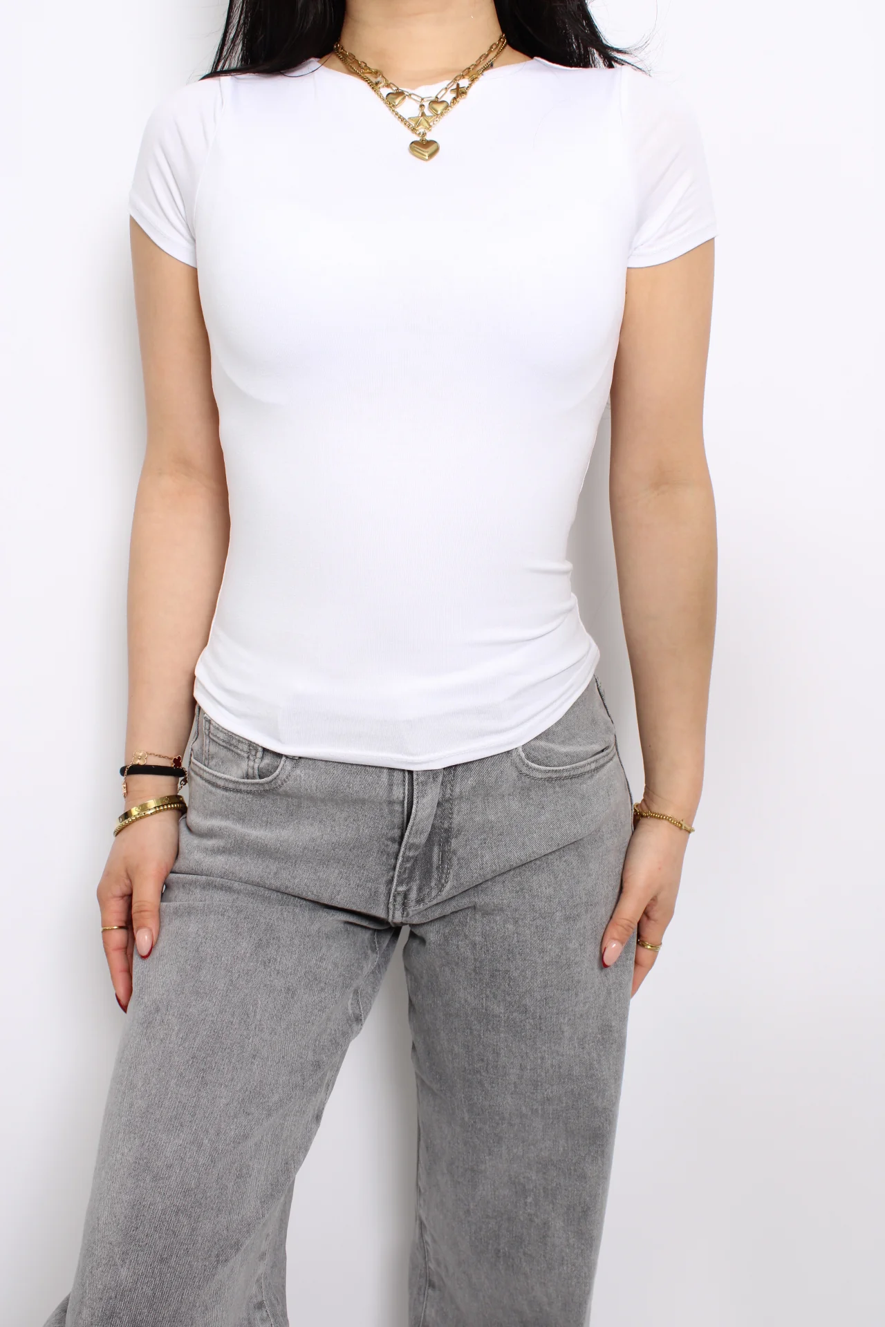 POSY SHORT SLEEVE TOP - WHITE - Image 9