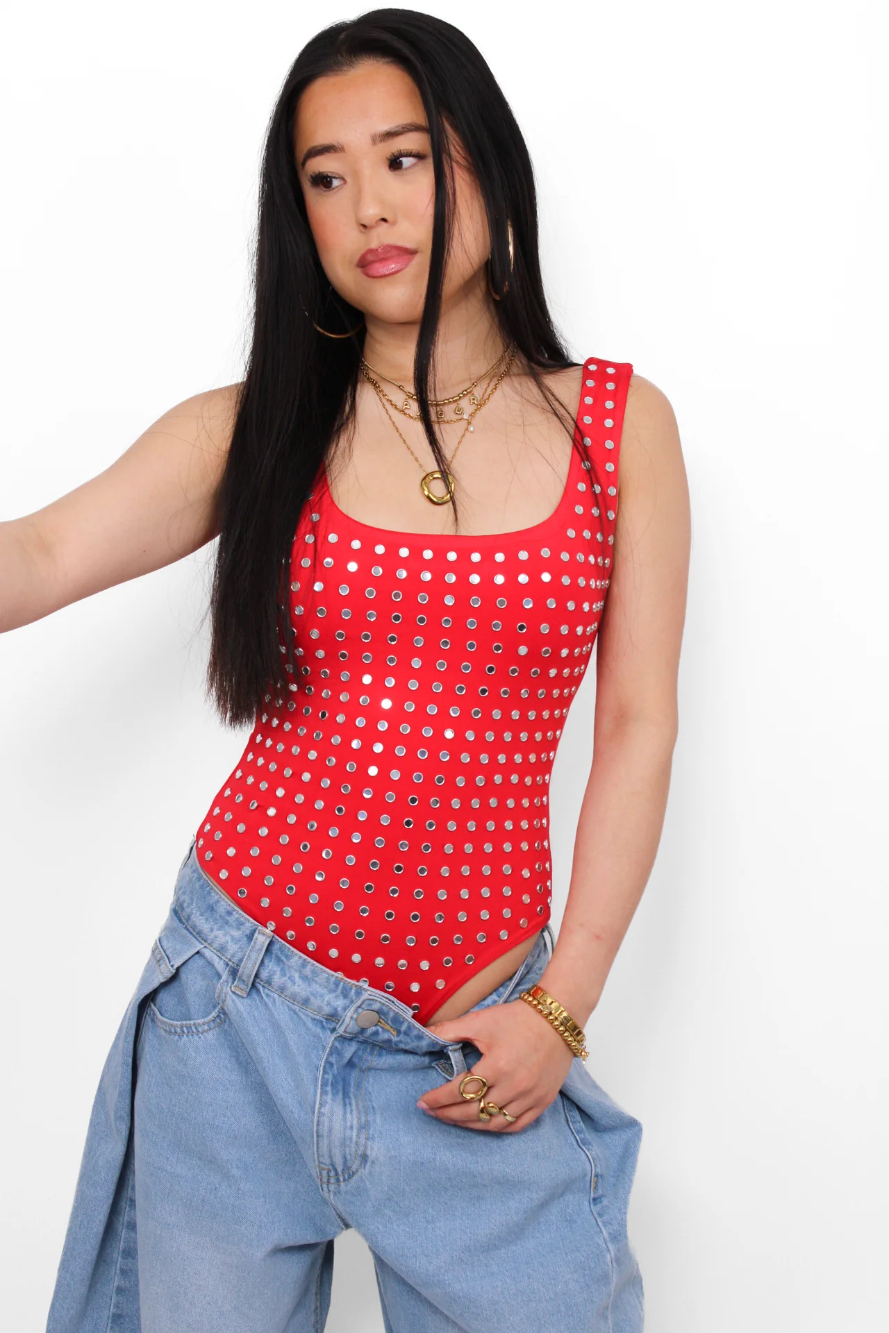 REBEL STUD BODY - RED - Image 2