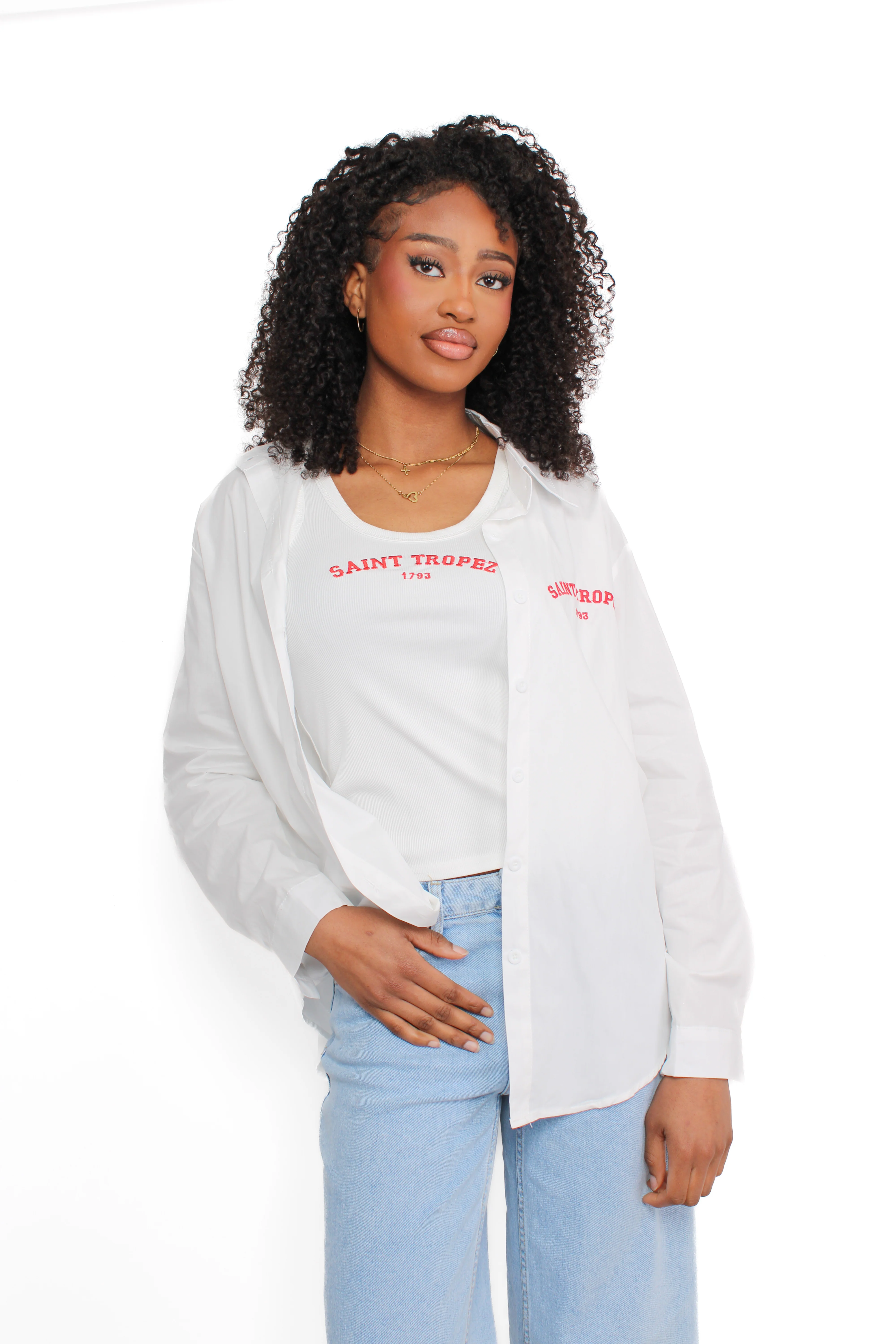 SAINT TROPEZ TOP BLOUSE - WHITE - Image 9
