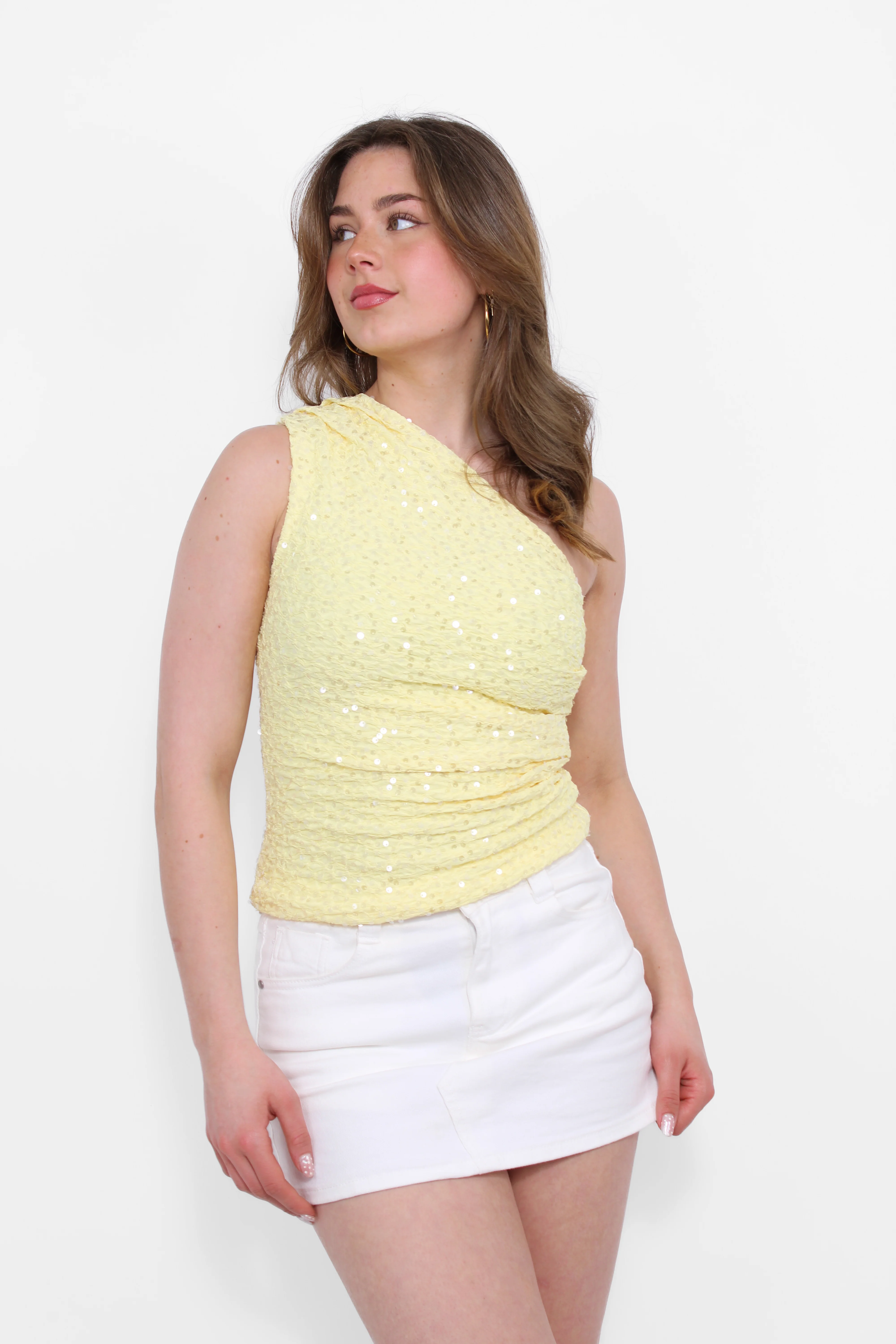 SHIMMER ONE SHOULDER TOP - Image 3