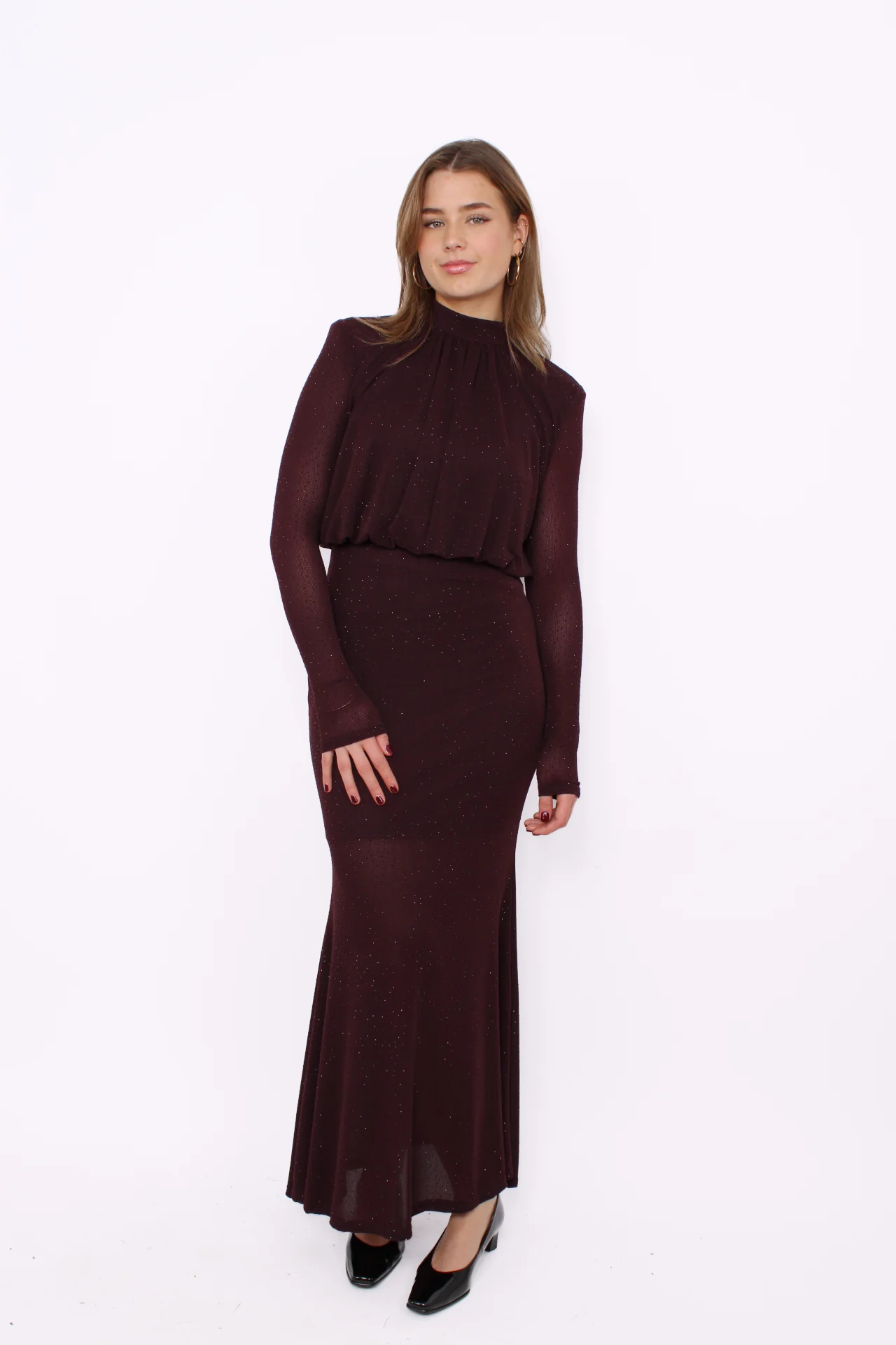 SHINE ALL NIGHT DRESS - BORDEAUXBROWN - Image 2
