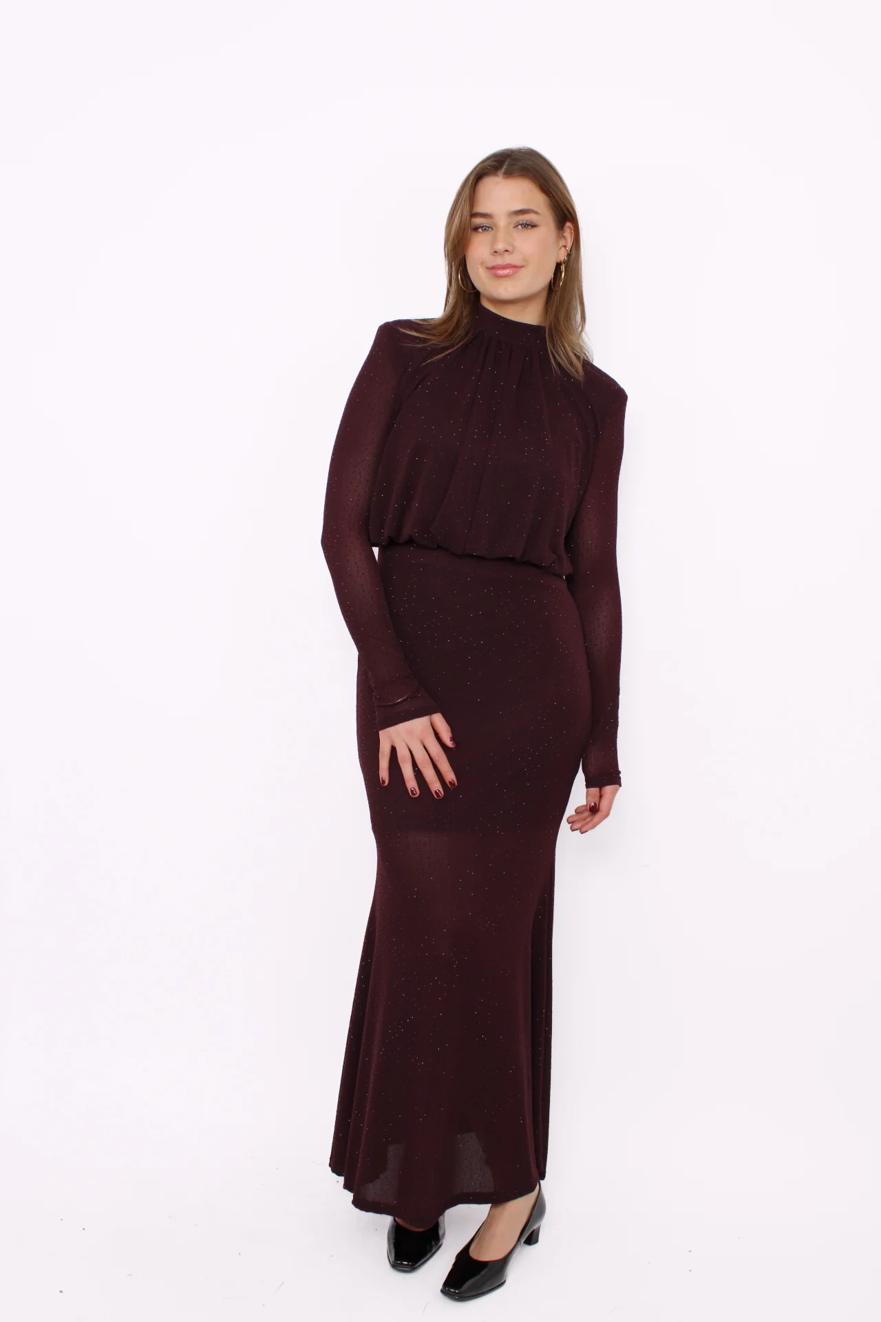 SHINE ALL NIGHT DRESS - BORDEAUXBROWN - Image 4