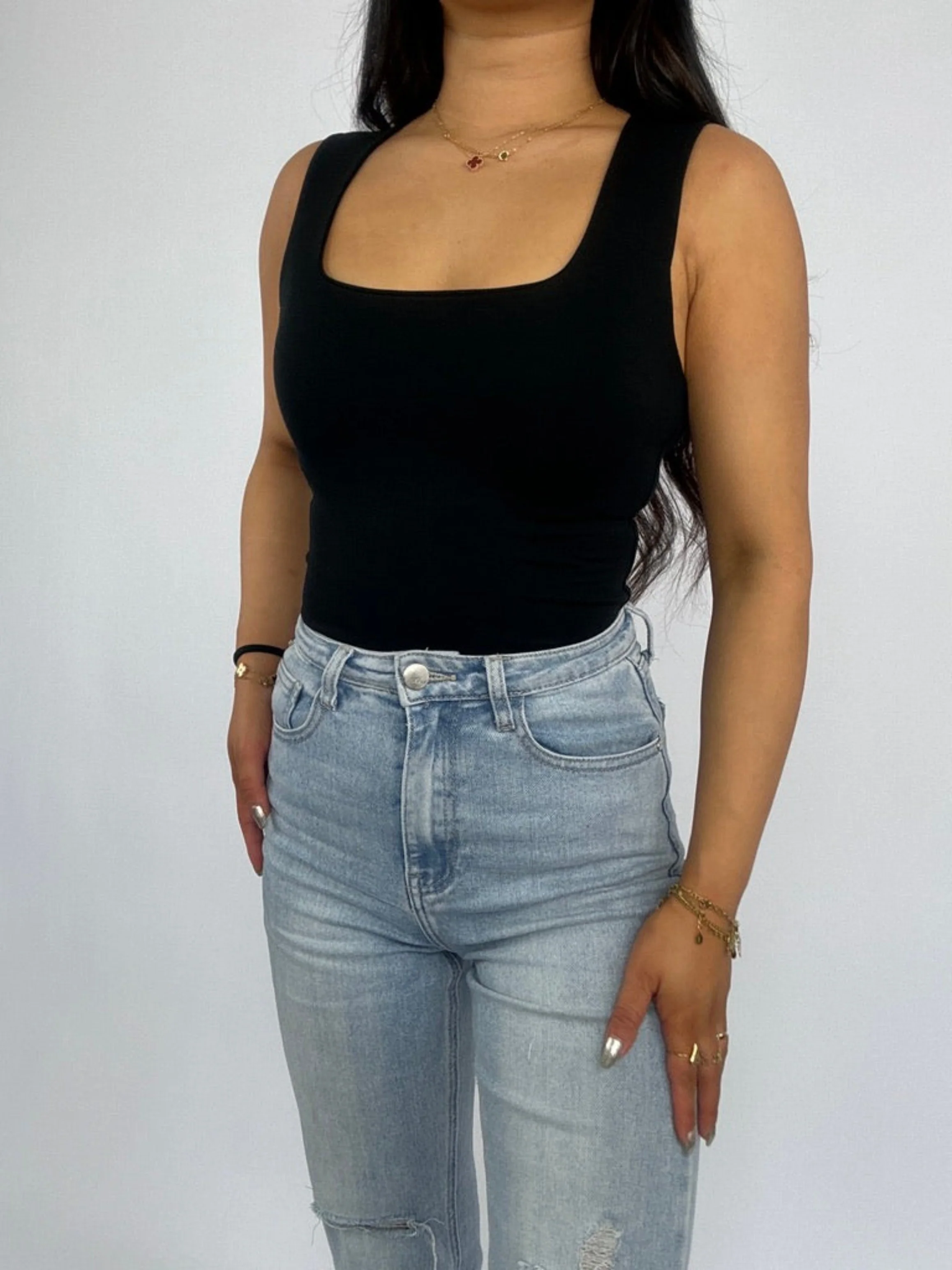 SQUARE TANK TOP - BLACK - Image 3