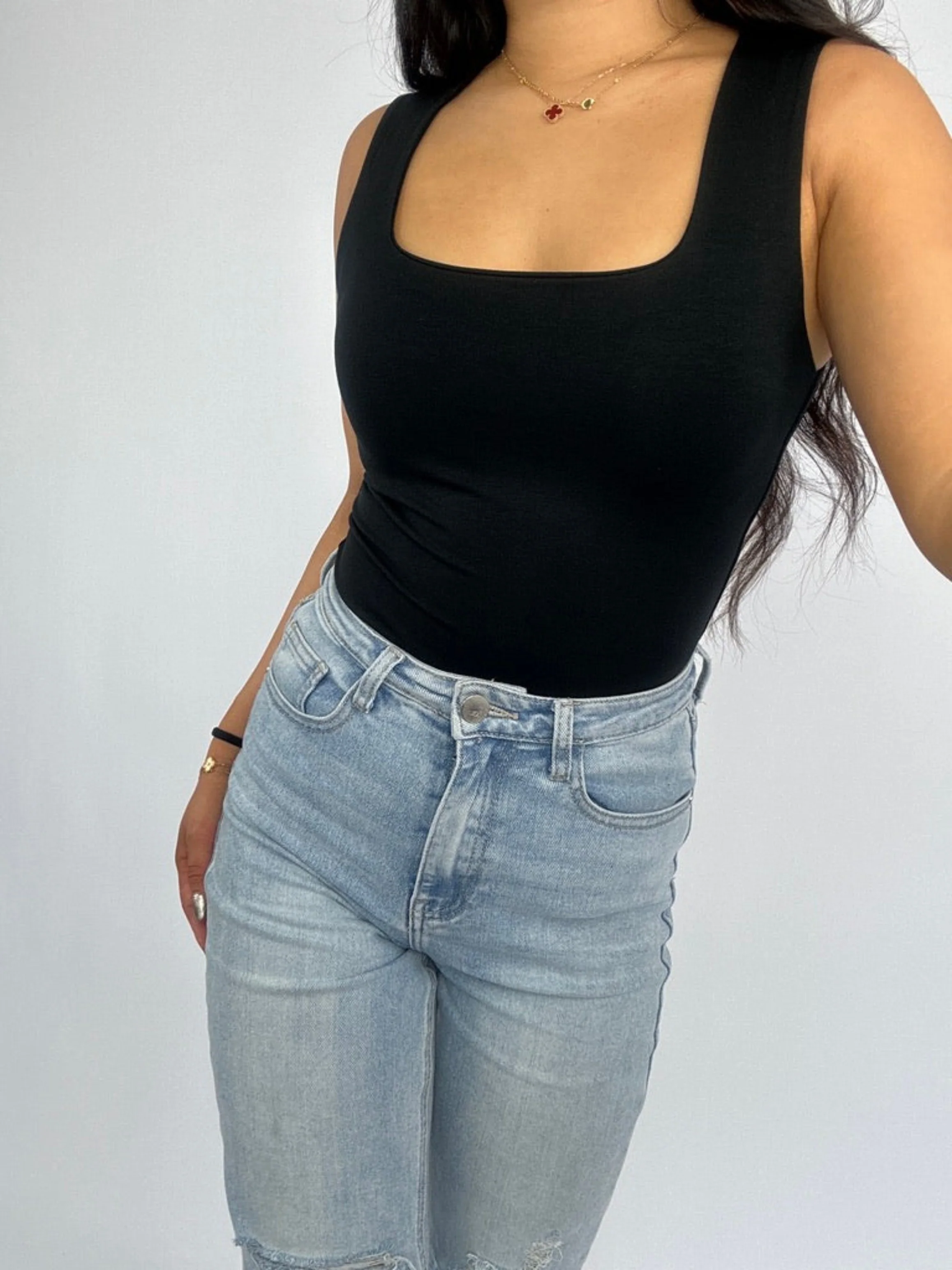 SQUARE TANK TOP - BLACK - Image 4