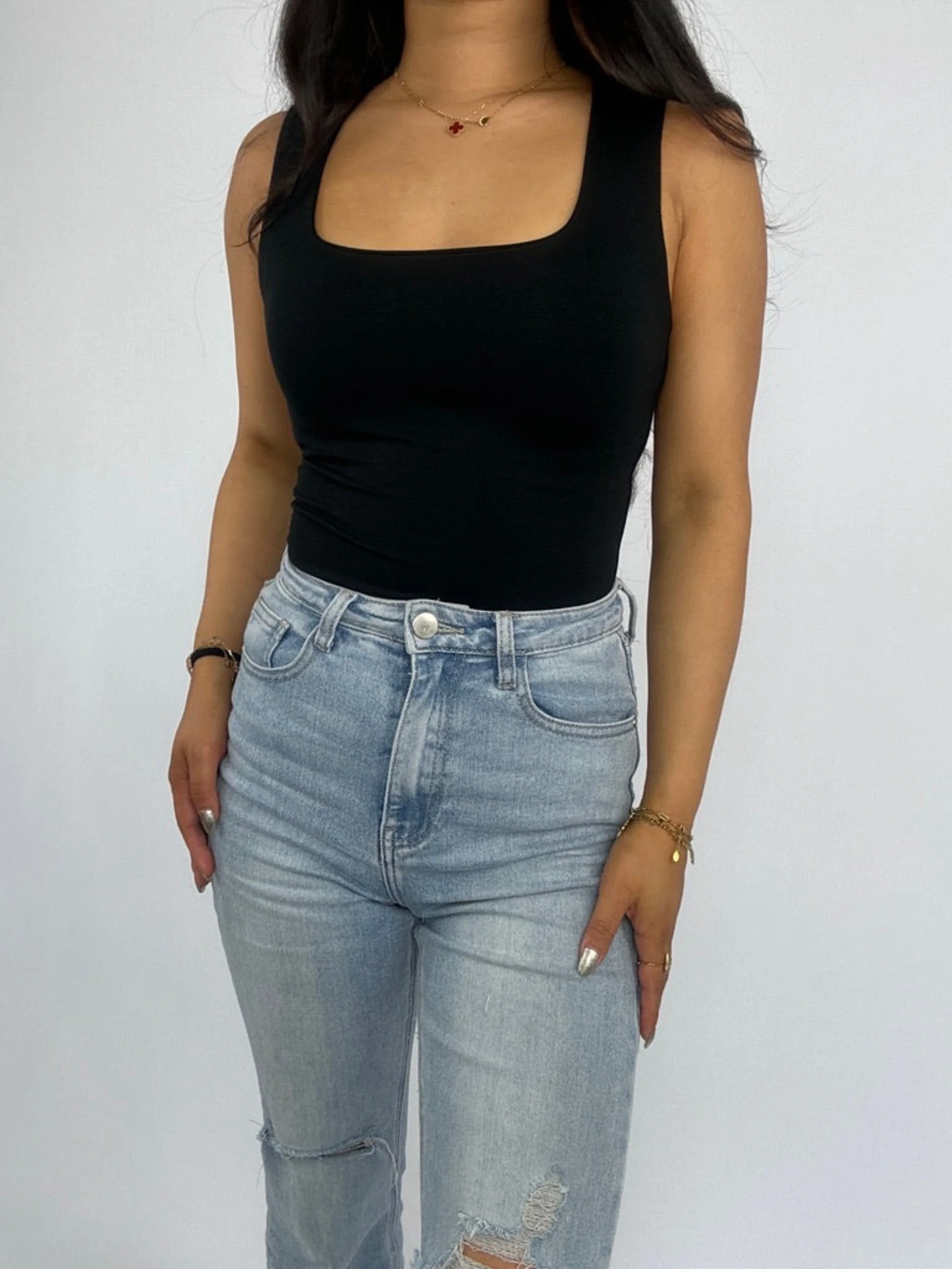 SQUARE TANK TOP - BLACK - Image 5