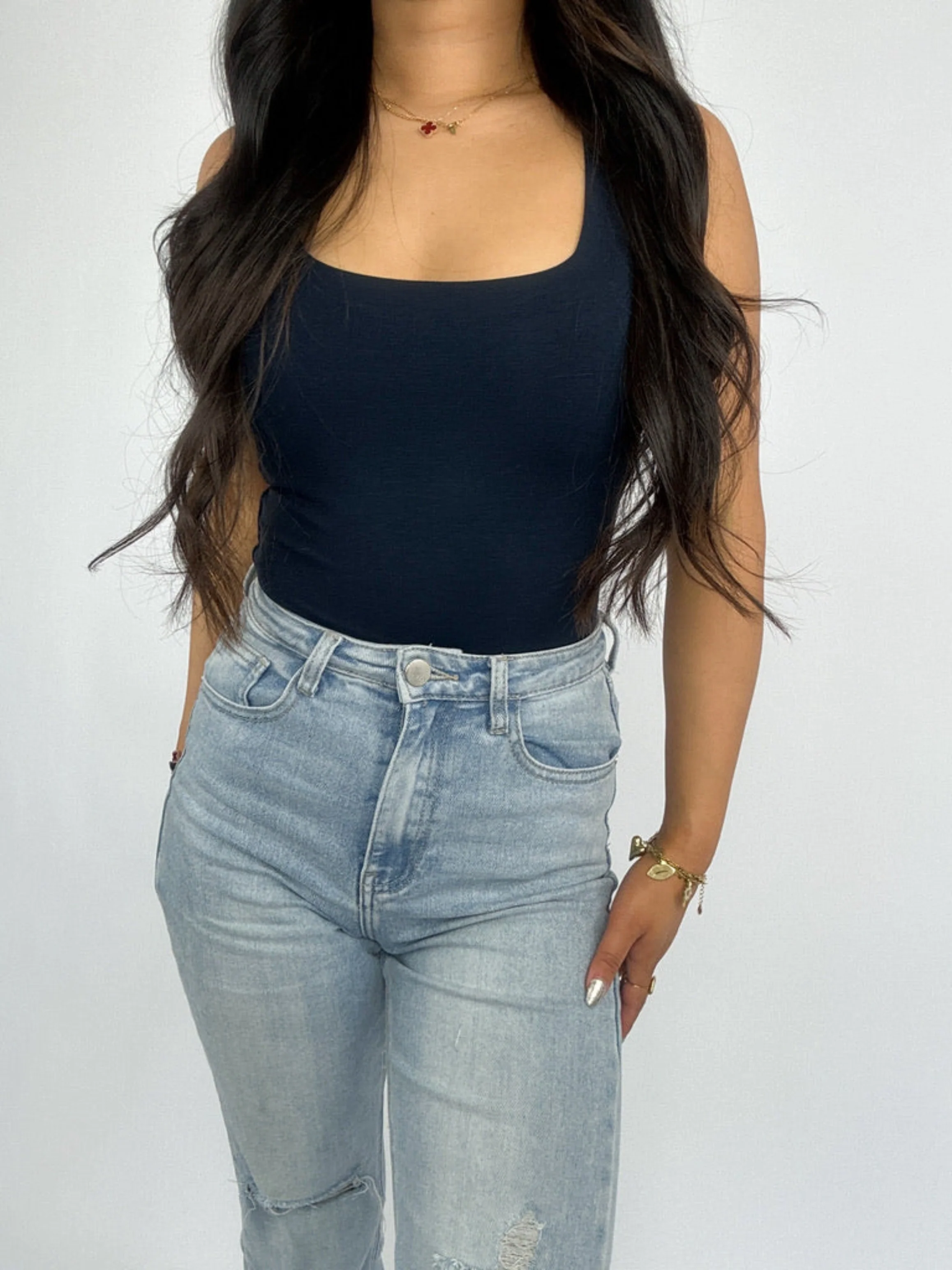 SQUARE TANK TOP - NAVY - Image 4