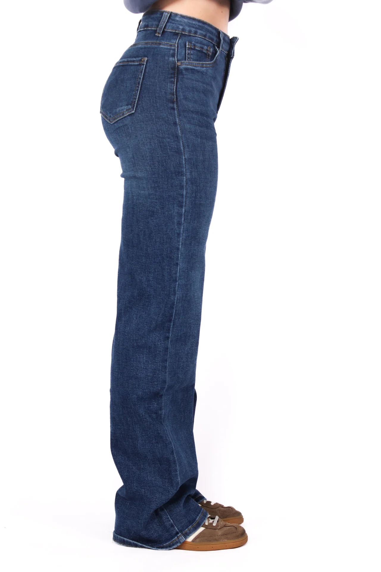 “PLUSSIZE TALL'' GOODIES WIDE LEG JEANS - MID DENIM - Image 3