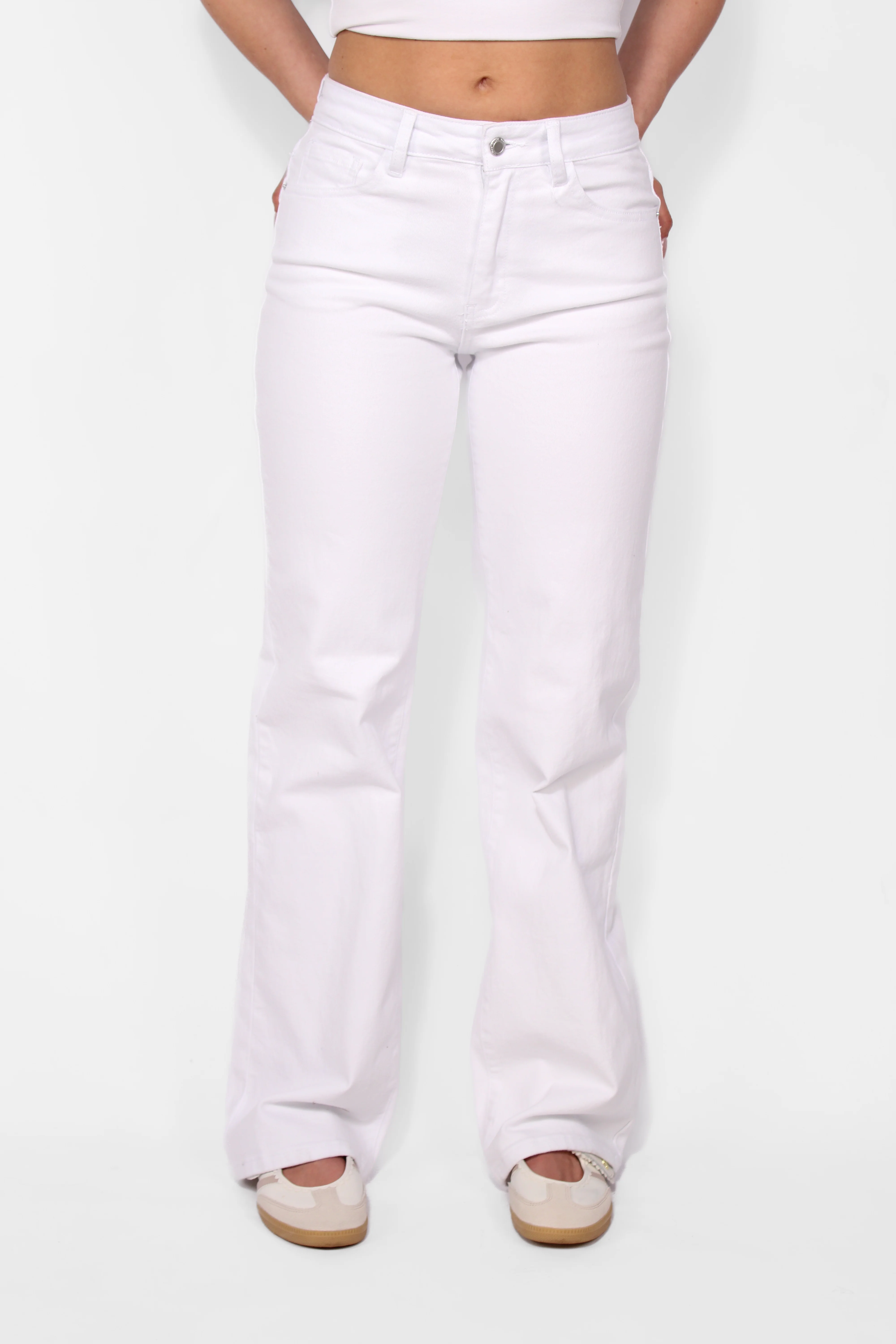 ''TALL'' MID WAIST JEANS - WHITE - Image 3