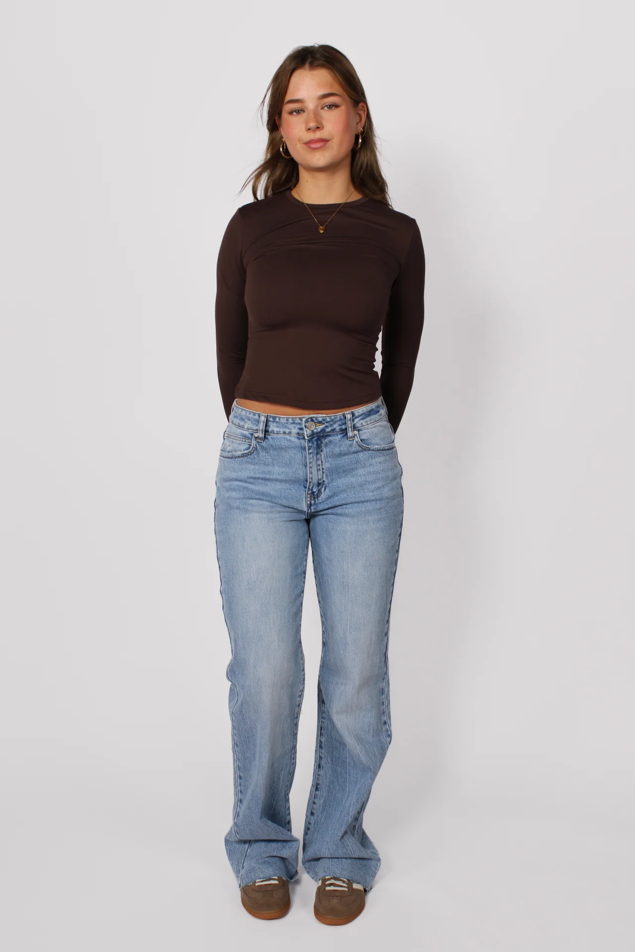 ''TALL'' MID WAIST WIDE LEG JEANS 3808-1 - DENIM - Image 2