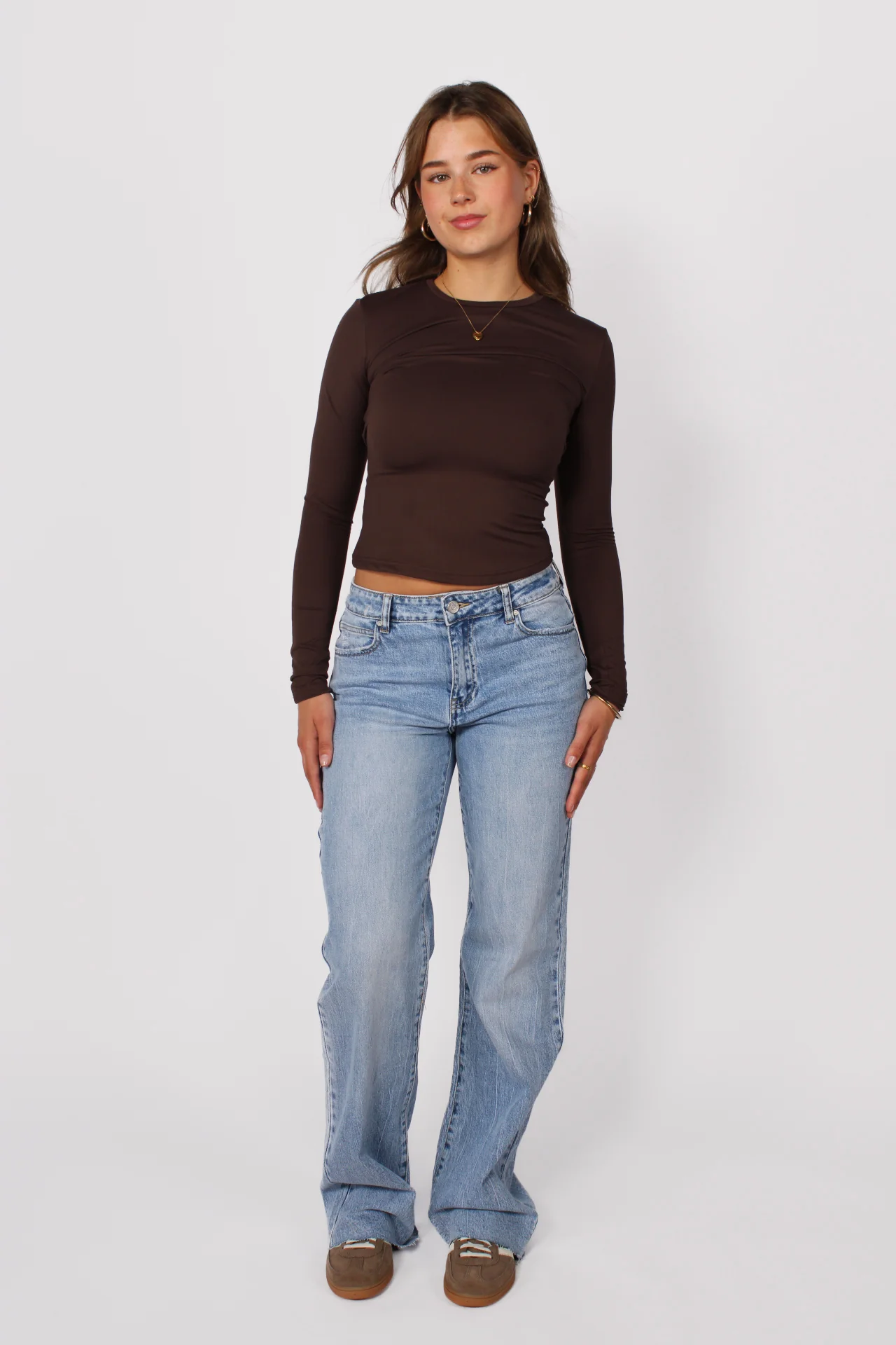 ''TALL'' MID WAIST WIDE LEG JEANS 3808-1 - DENIM - Image 3