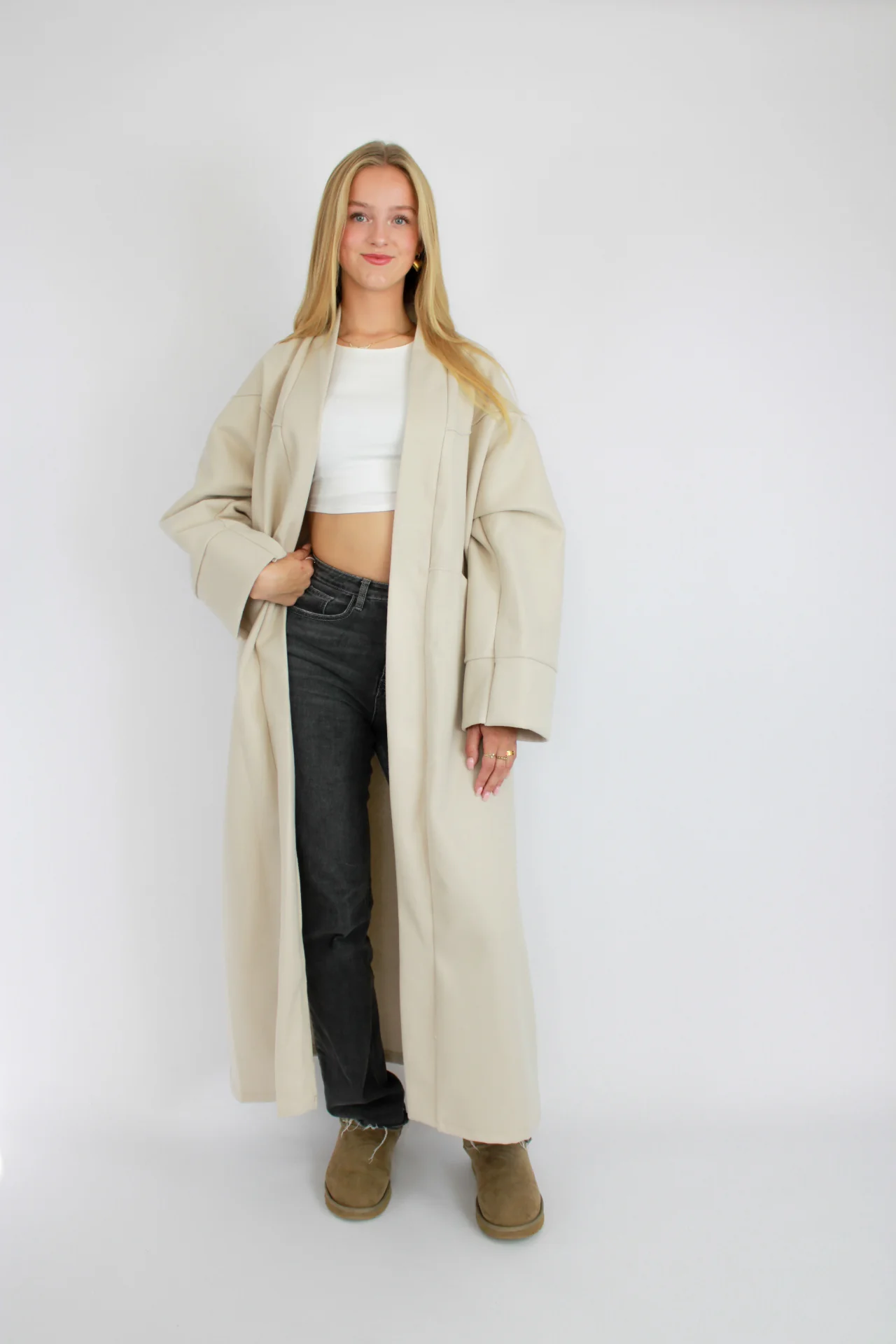 “TALL'' NYLA KIMONO - BEIGE - Image 4